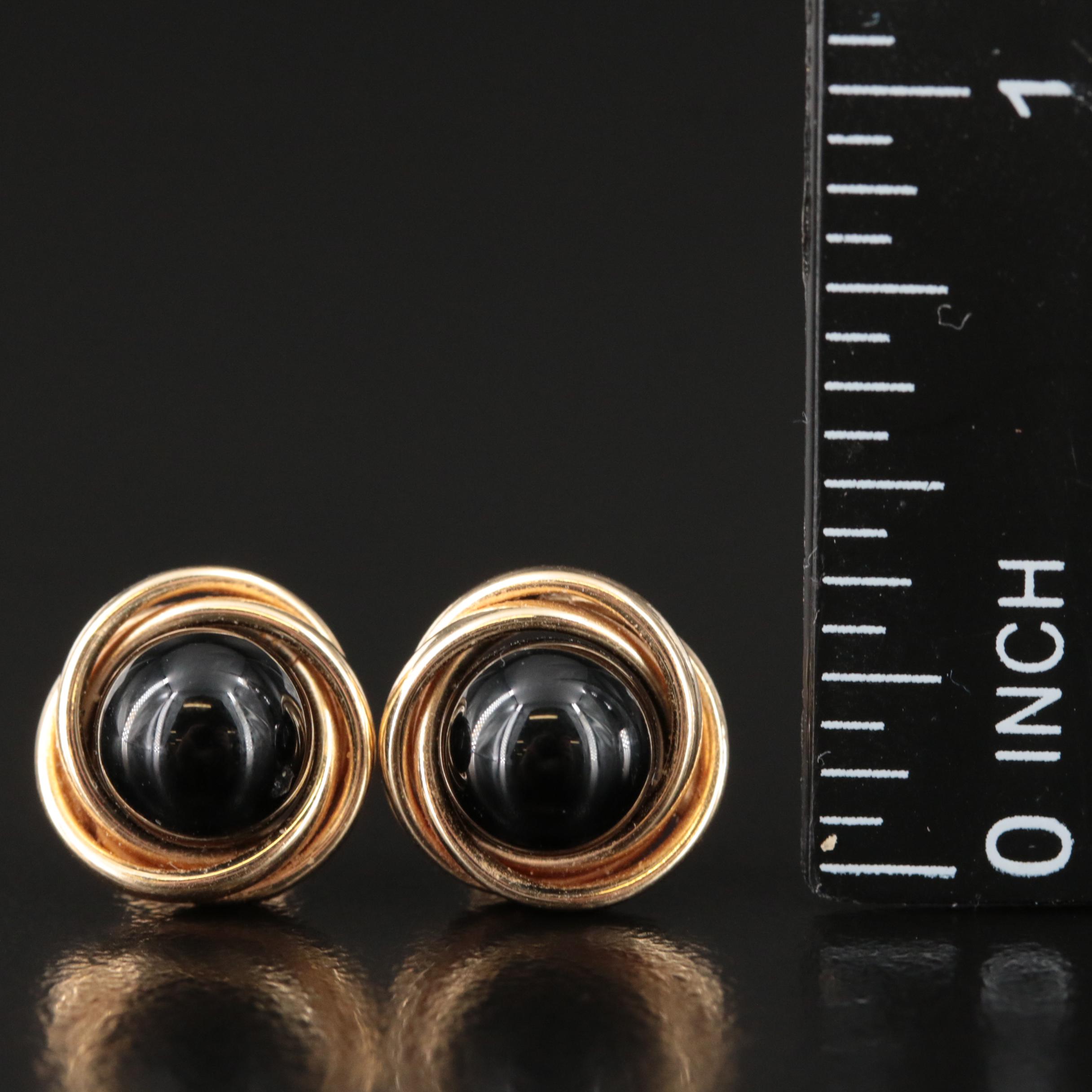 14K Black Onyx Earrings