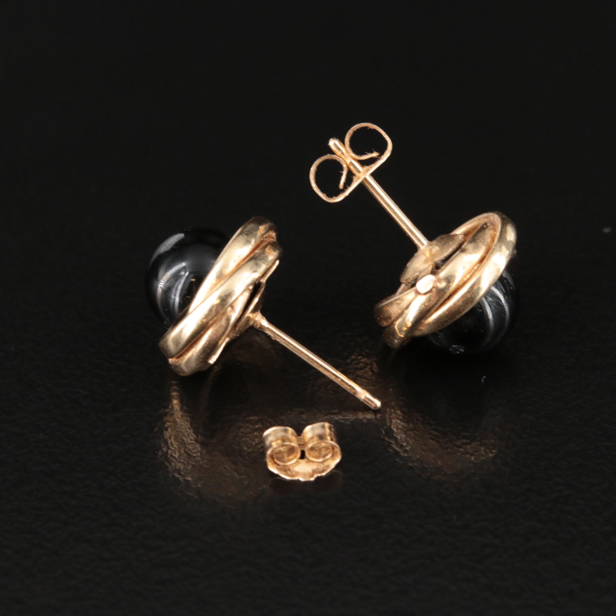 14K Black Onyx Earrings