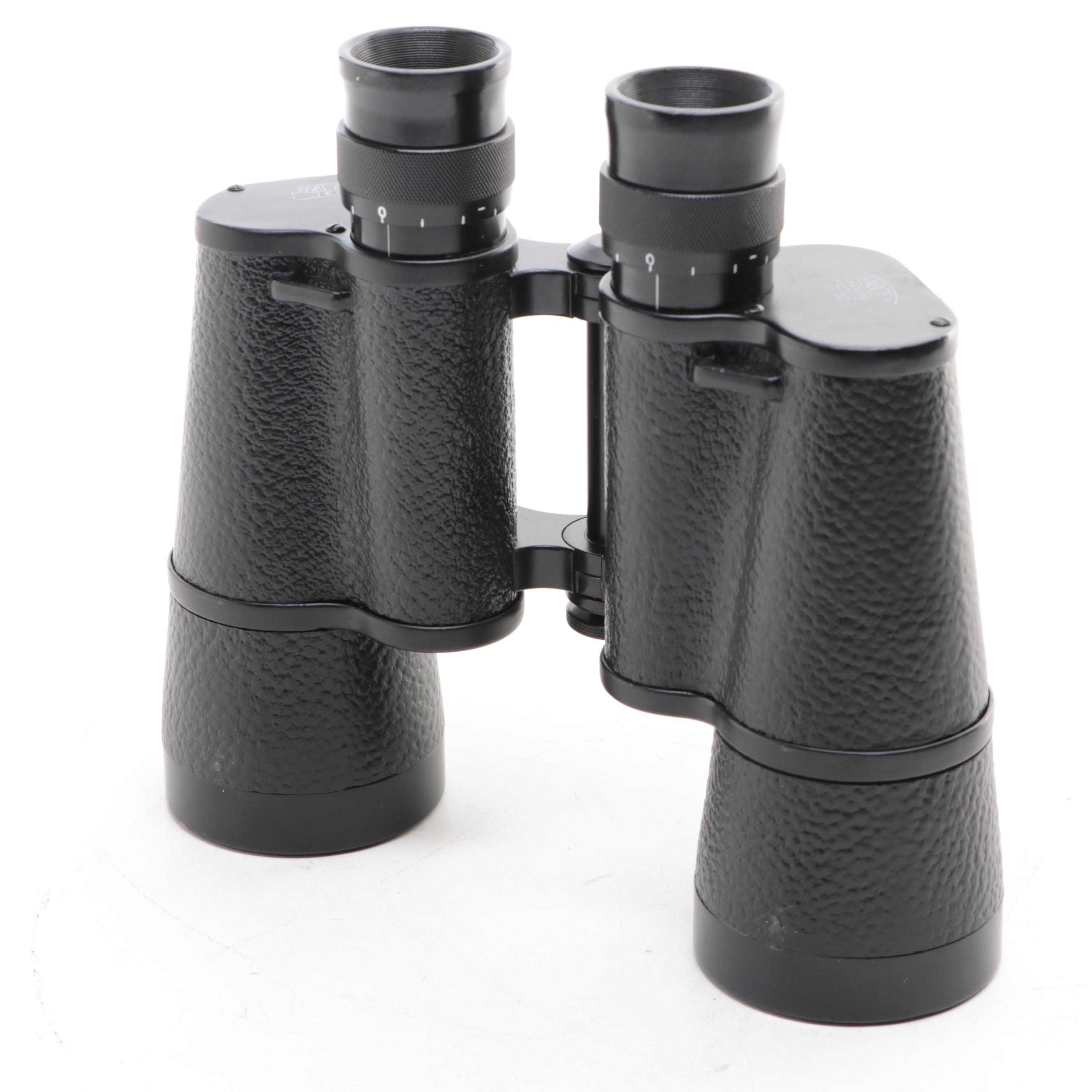 Carl Zeiss 7 x 50 Binoculars with Leather Case, Mid-20th Century