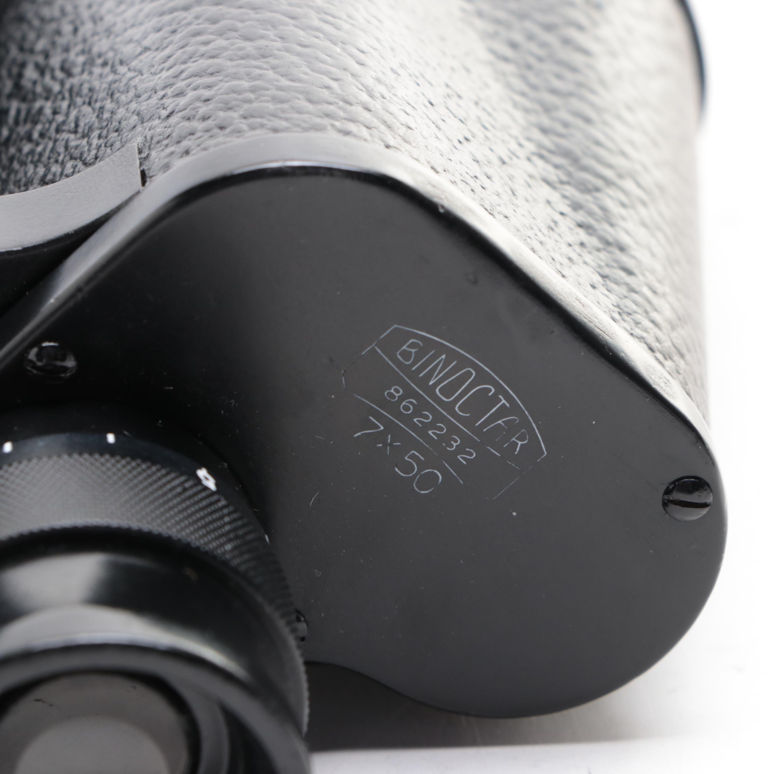 Carl Zeiss 7 x 50 Binoculars with Leather Case, Mid-20th Century