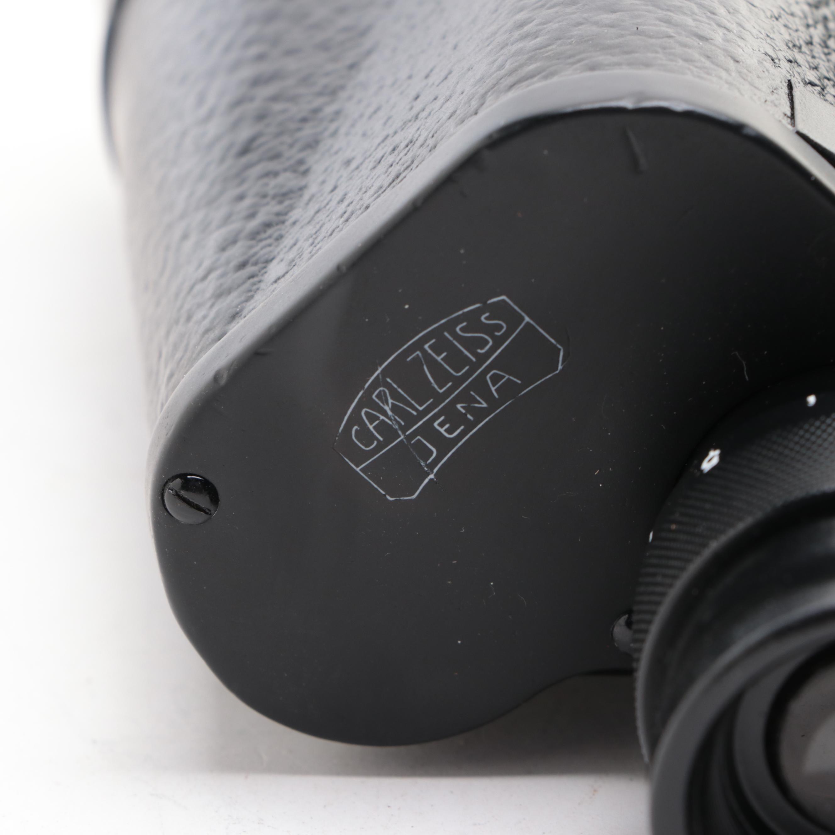 Carl Zeiss 7 x 50 Binoculars with Leather Case, Mid-20th Century