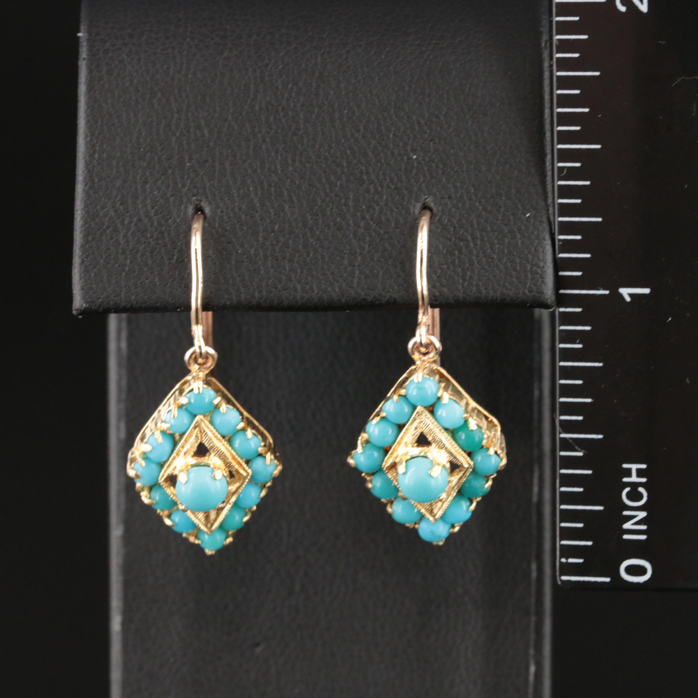 18K Turquoise Earrings