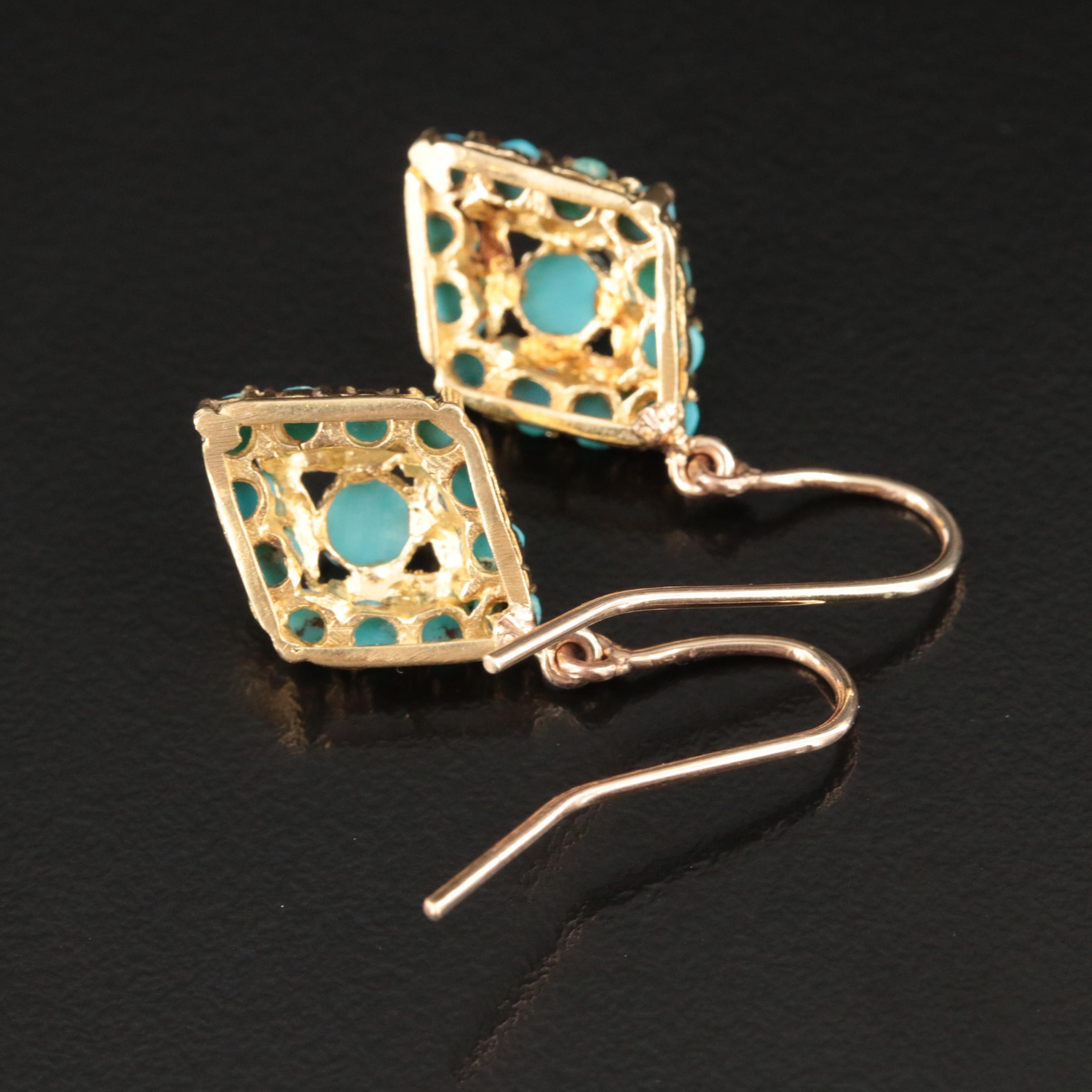 18K Turquoise Earrings