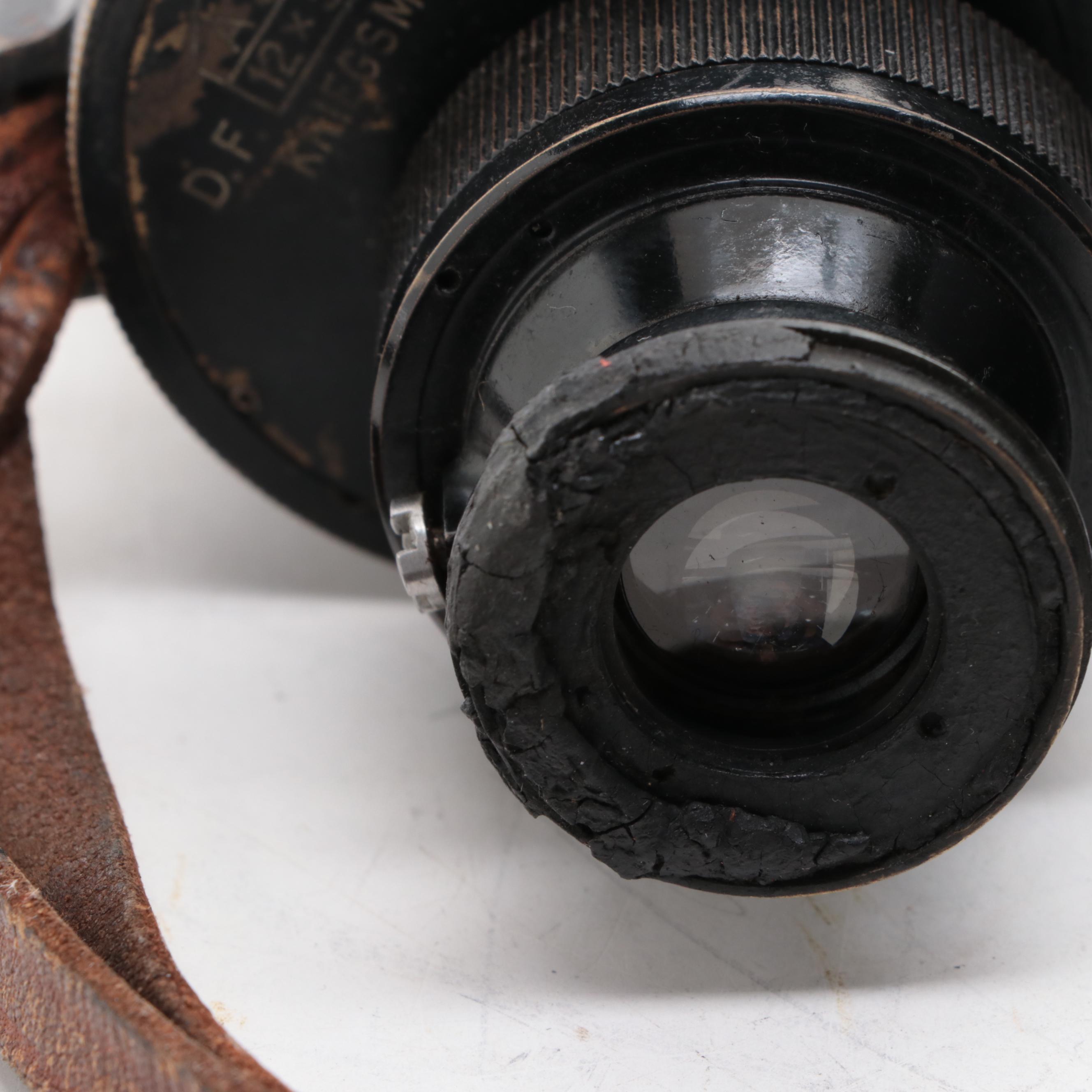 WWII Era Huet Kriegsmarine 12 x 50 Binoculars, Mid-20th Century