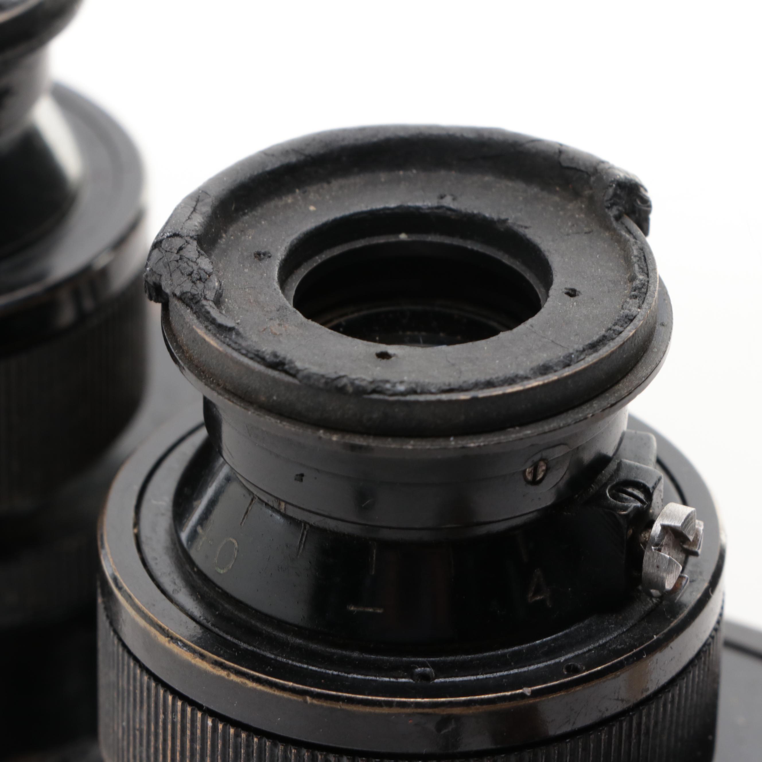 WWII Era Huet Kriegsmarine 12 x 50 Binoculars, Mid-20th Century