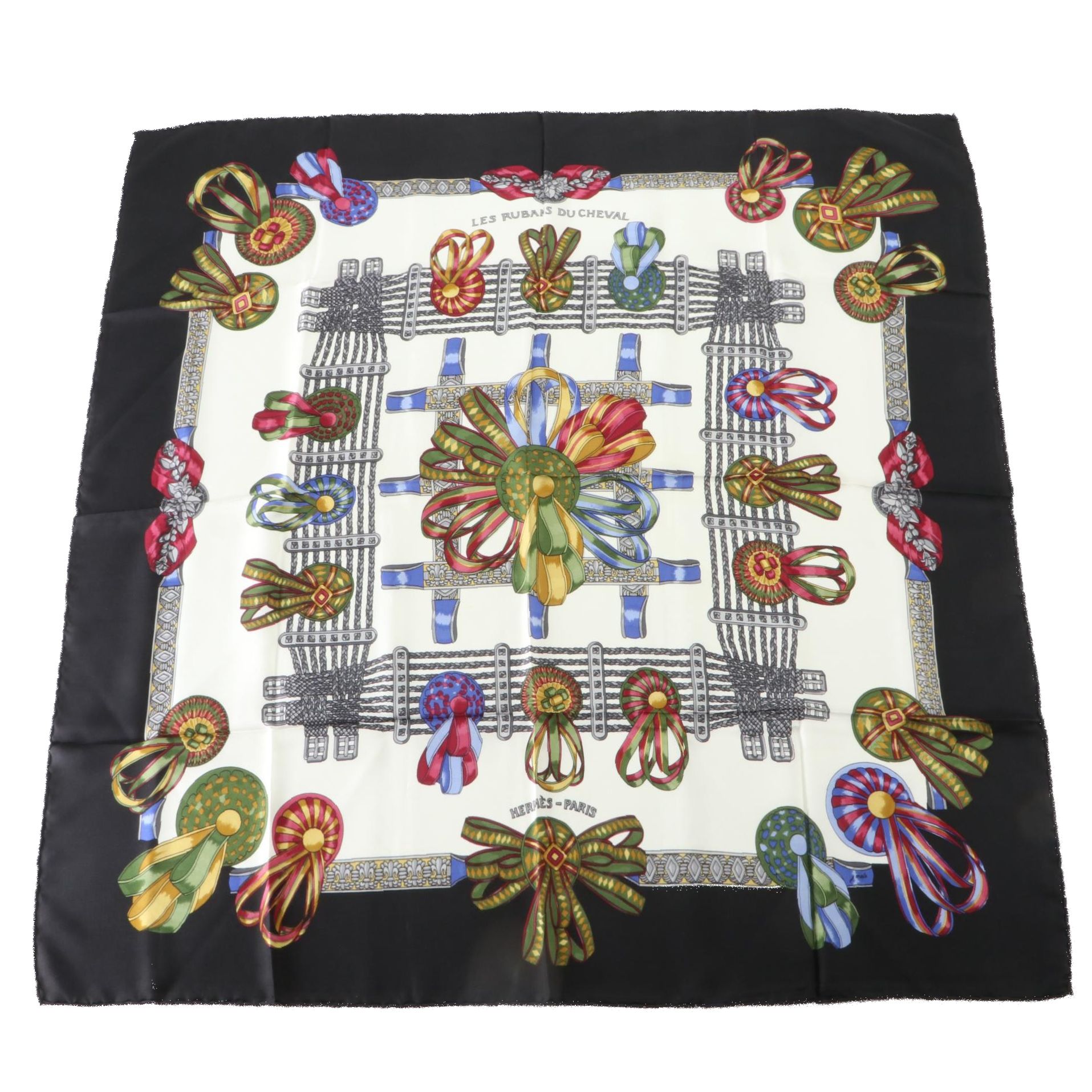 Hermès ''Les Rubans du Cheval'' Scarf 90 in Silk Twill