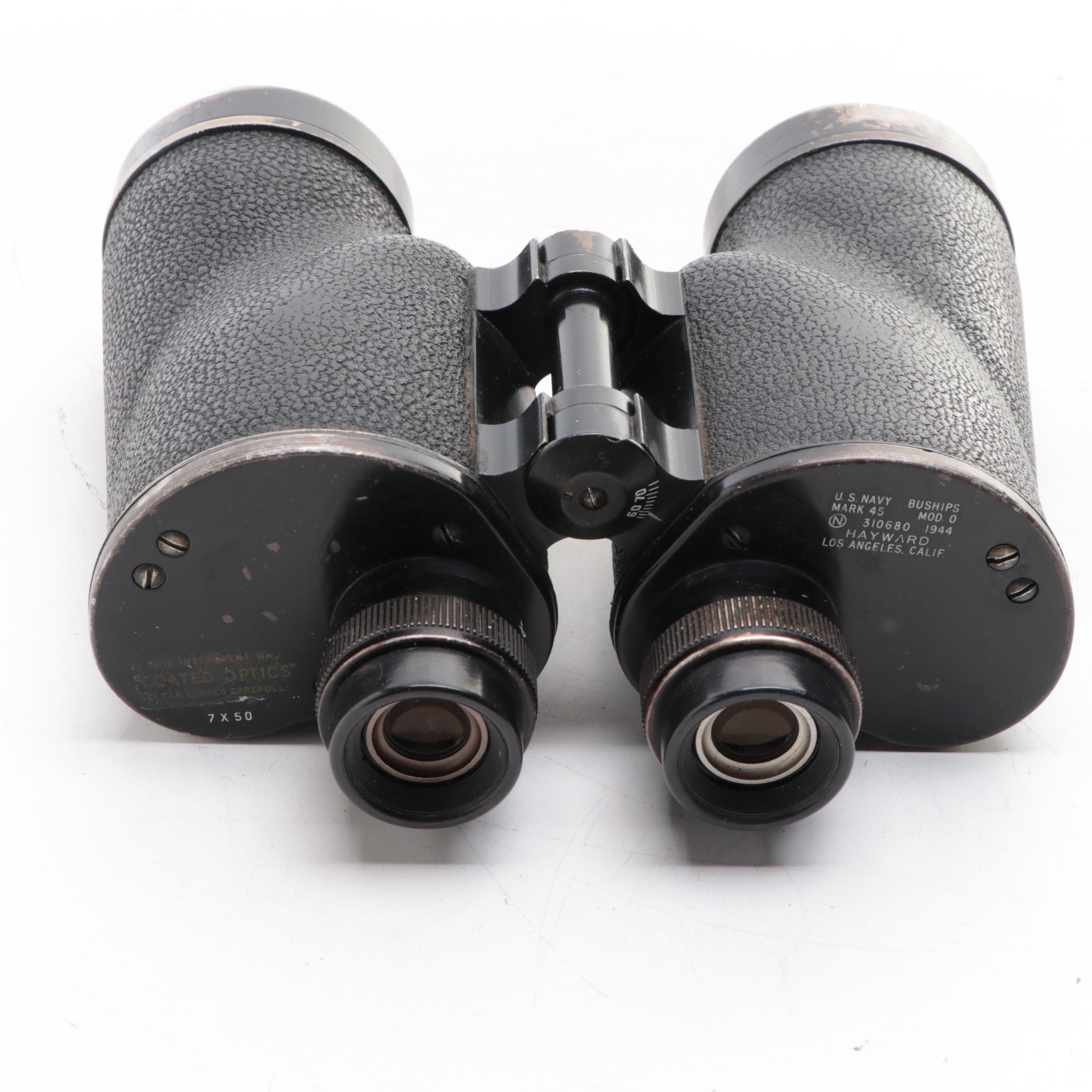 WWII Era Hayward for U. S. Navy Mark 45 Binoculars, Mid-20th Century