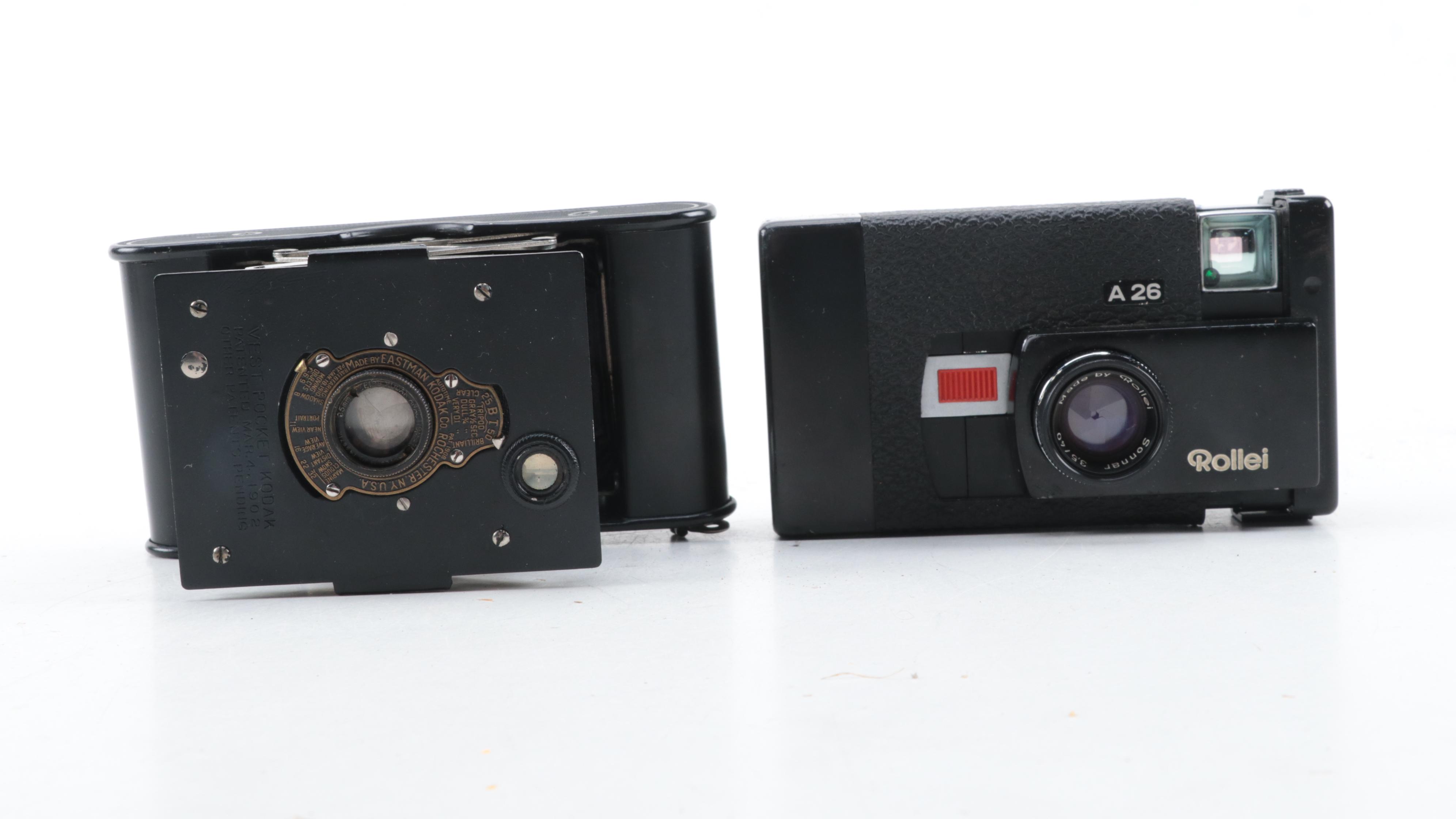 Koak I-A Autographic Special, Vest Pocket and Rollei A26 Cameras