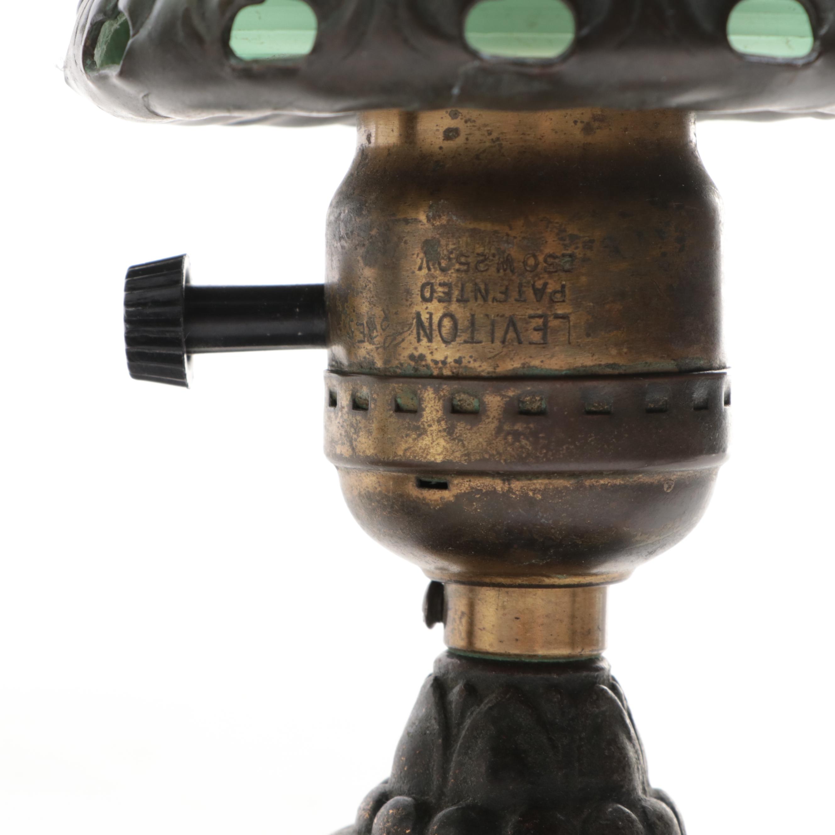 Pair of Victorian Style Boudoir Lamps with Satin Uranium Glass Shades, 1930s