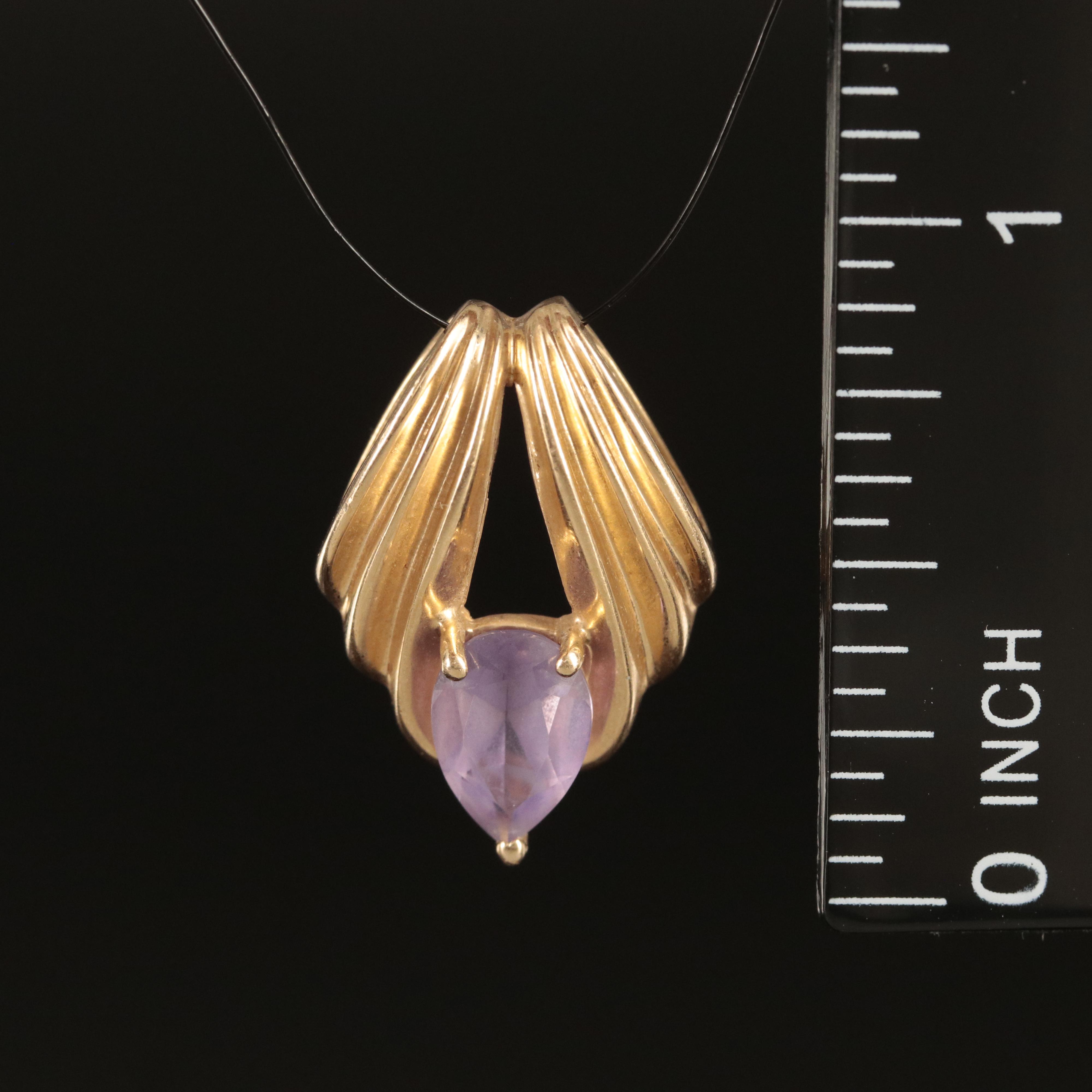 14K Amethyst Slide Pendant