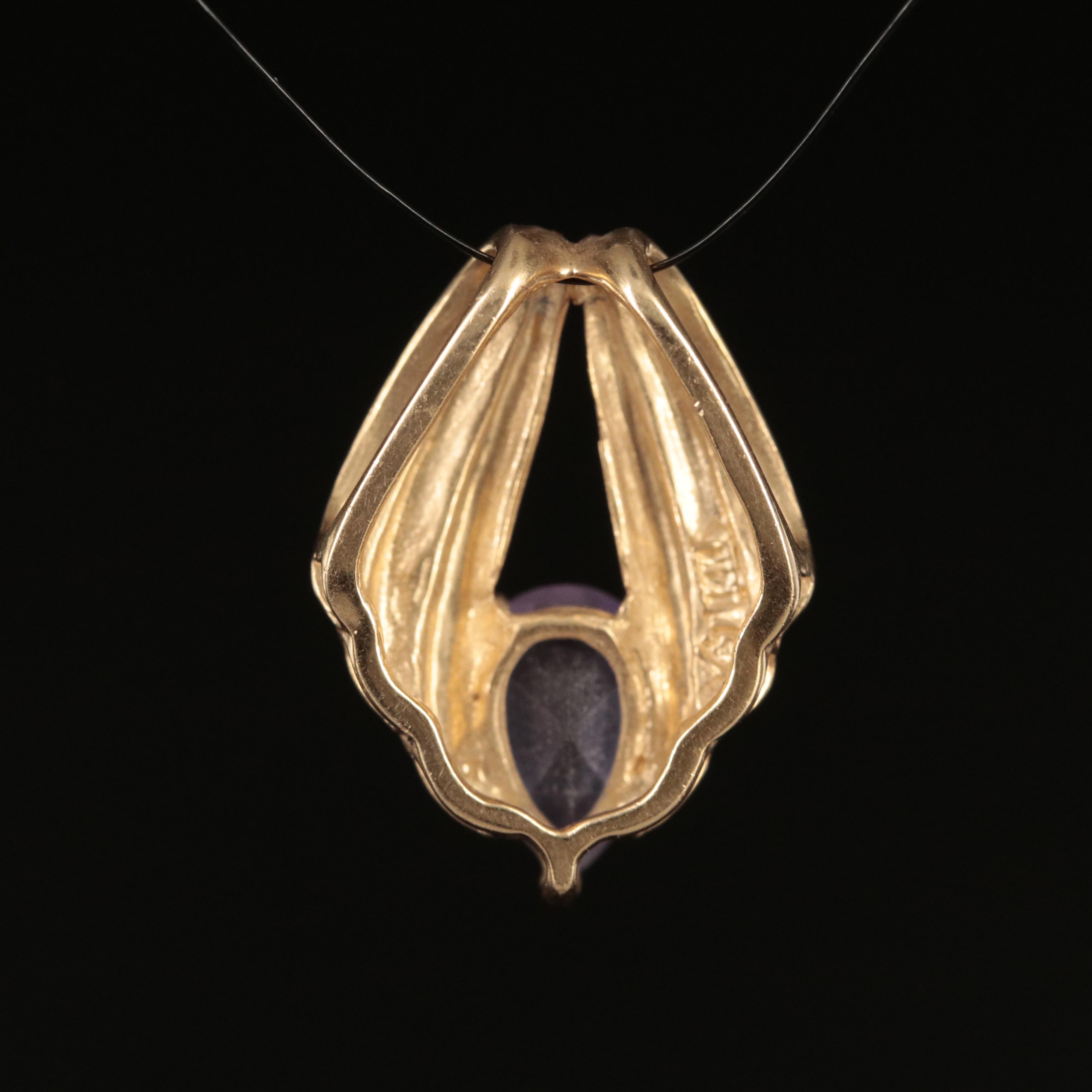 14K Amethyst Slide Pendant