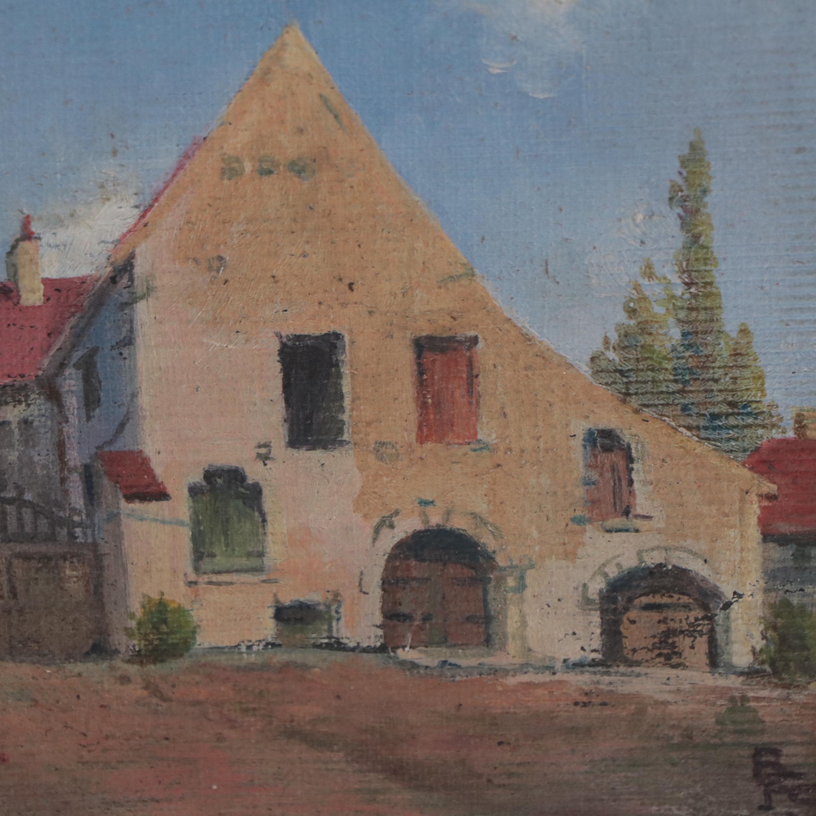 Oil Painting of Country House In Landscape