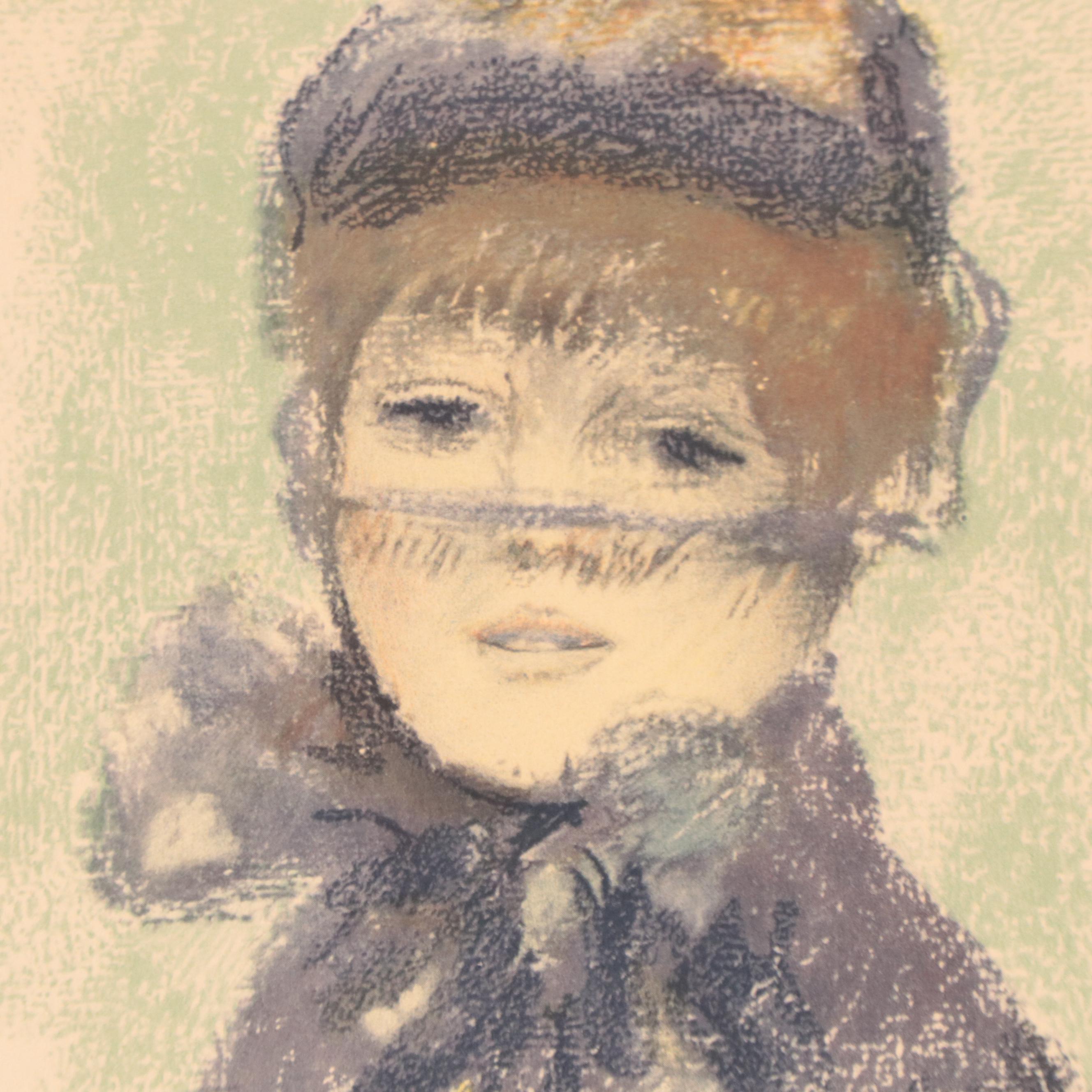 Halftone After Pierre-Auguste Renoir "Young Woman With A Veil"