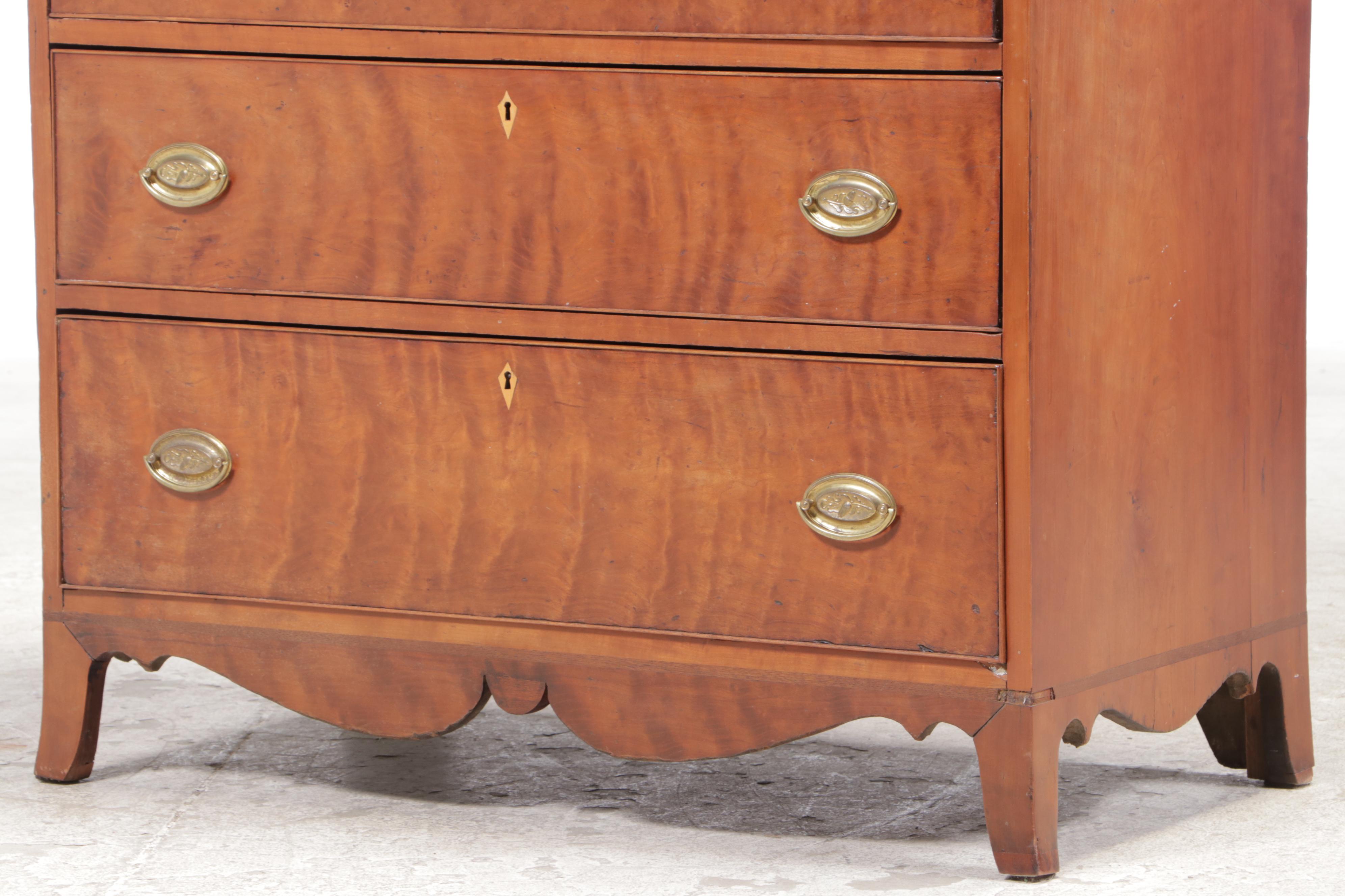 Federal Cherrywood Five-Drawer Chest, Early 19th Century