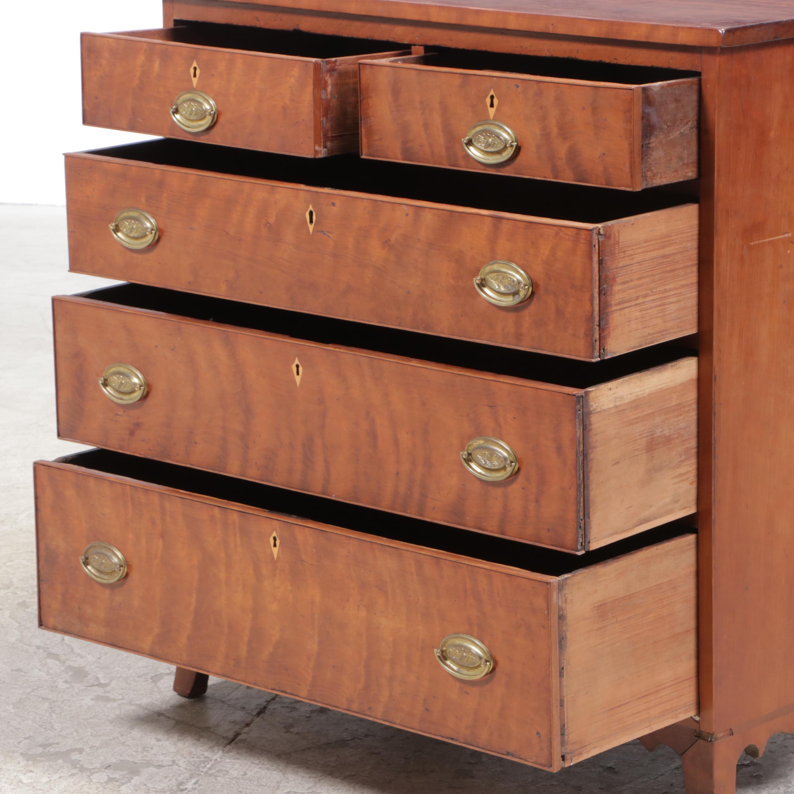 Federal Cherrywood Five-Drawer Chest, Early 19th Century