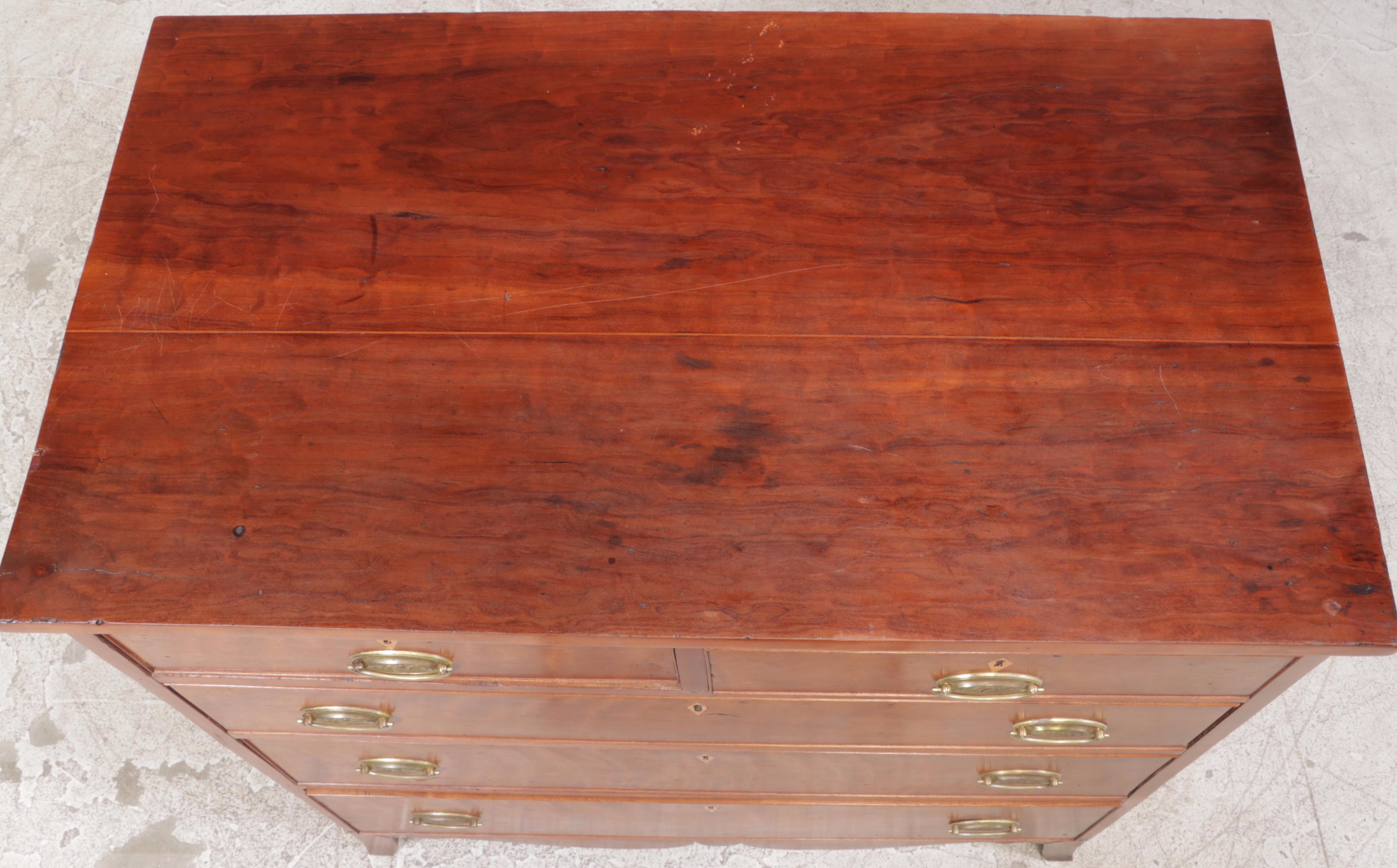 Federal Cherrywood Five-Drawer Chest, Early 19th Century