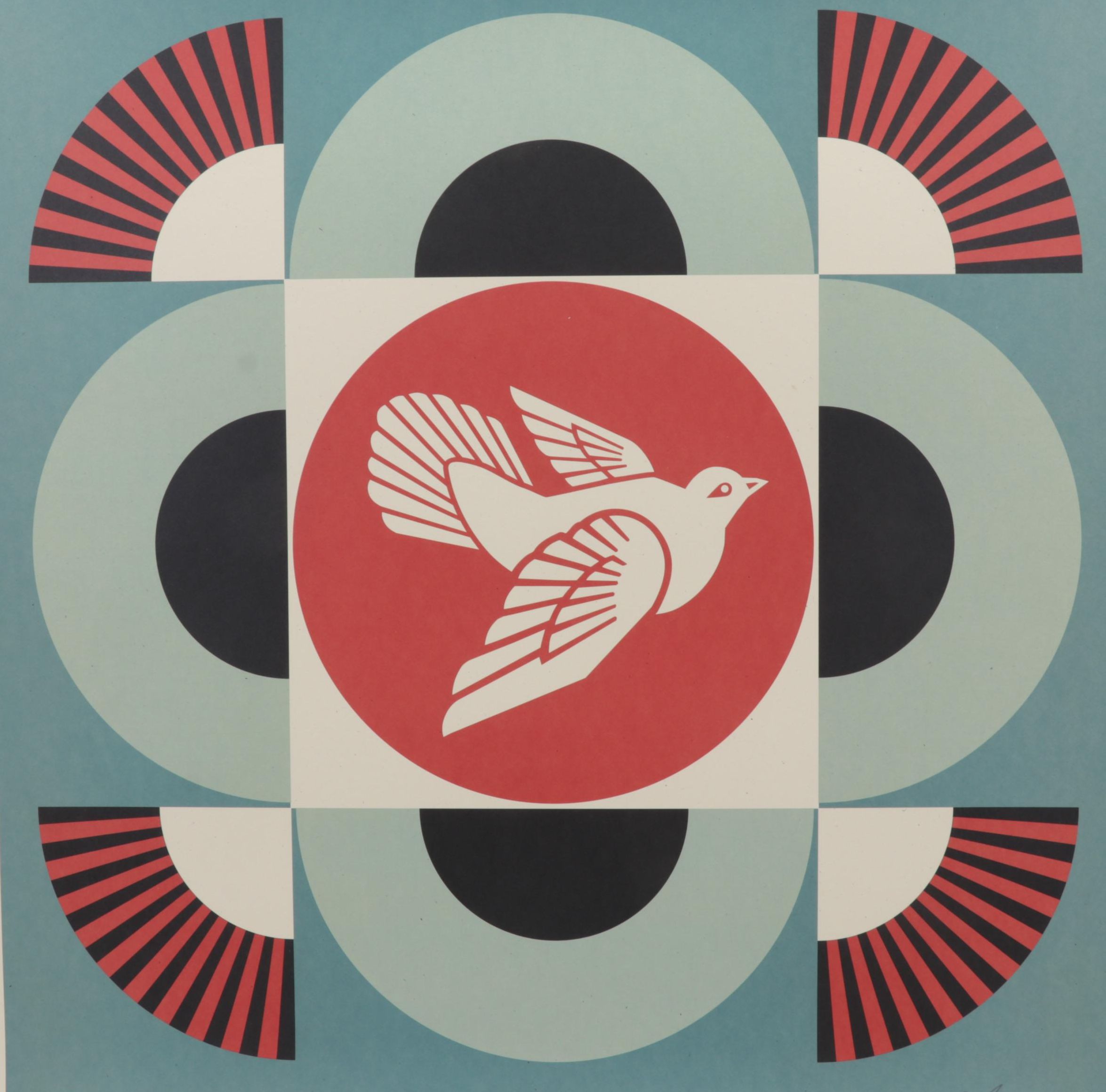 Shepard Fairey Offset Lithograph "Geometric Dove - Blue," 2023