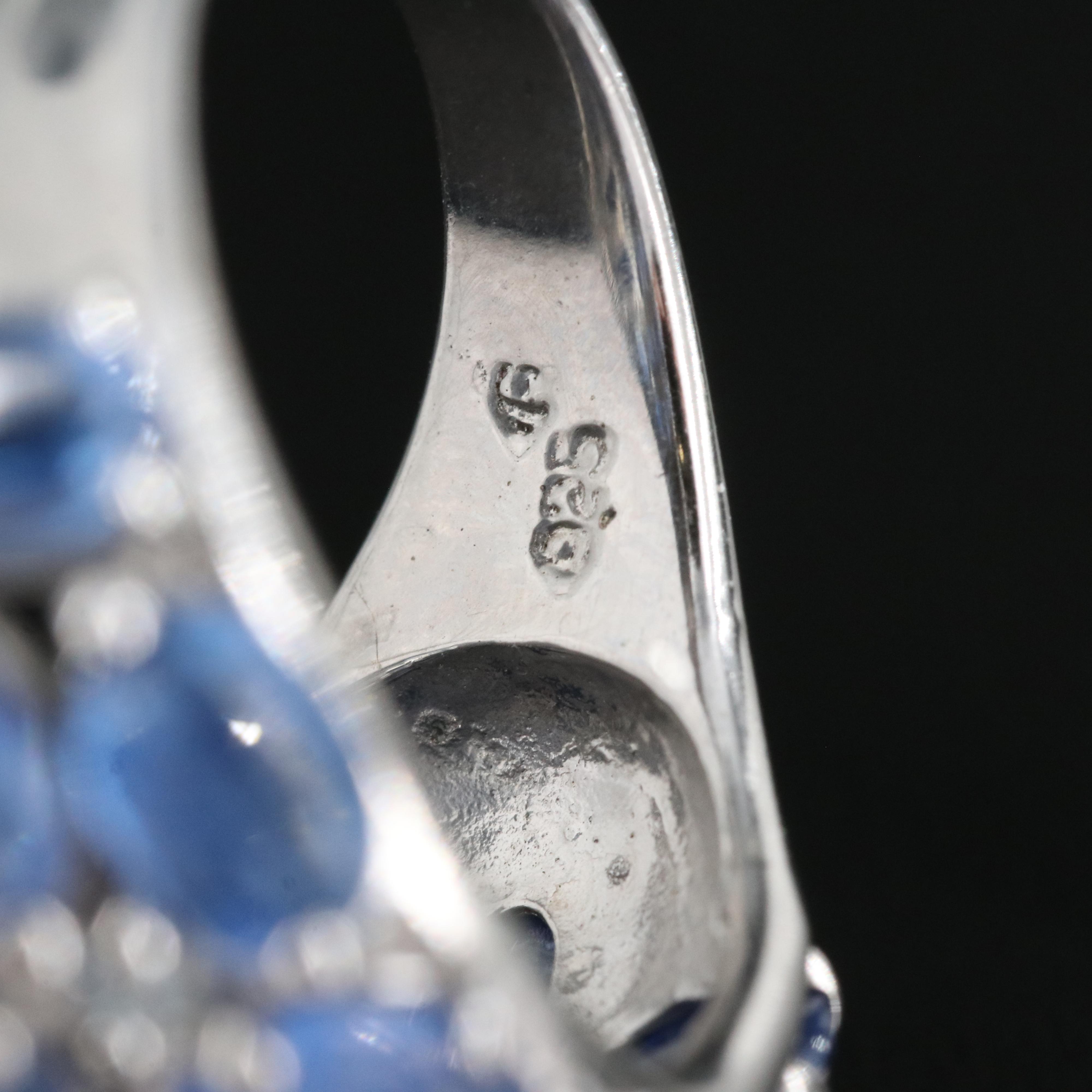 Sterling Domed Ring Including Tanzanite, Kyanite and Topaz