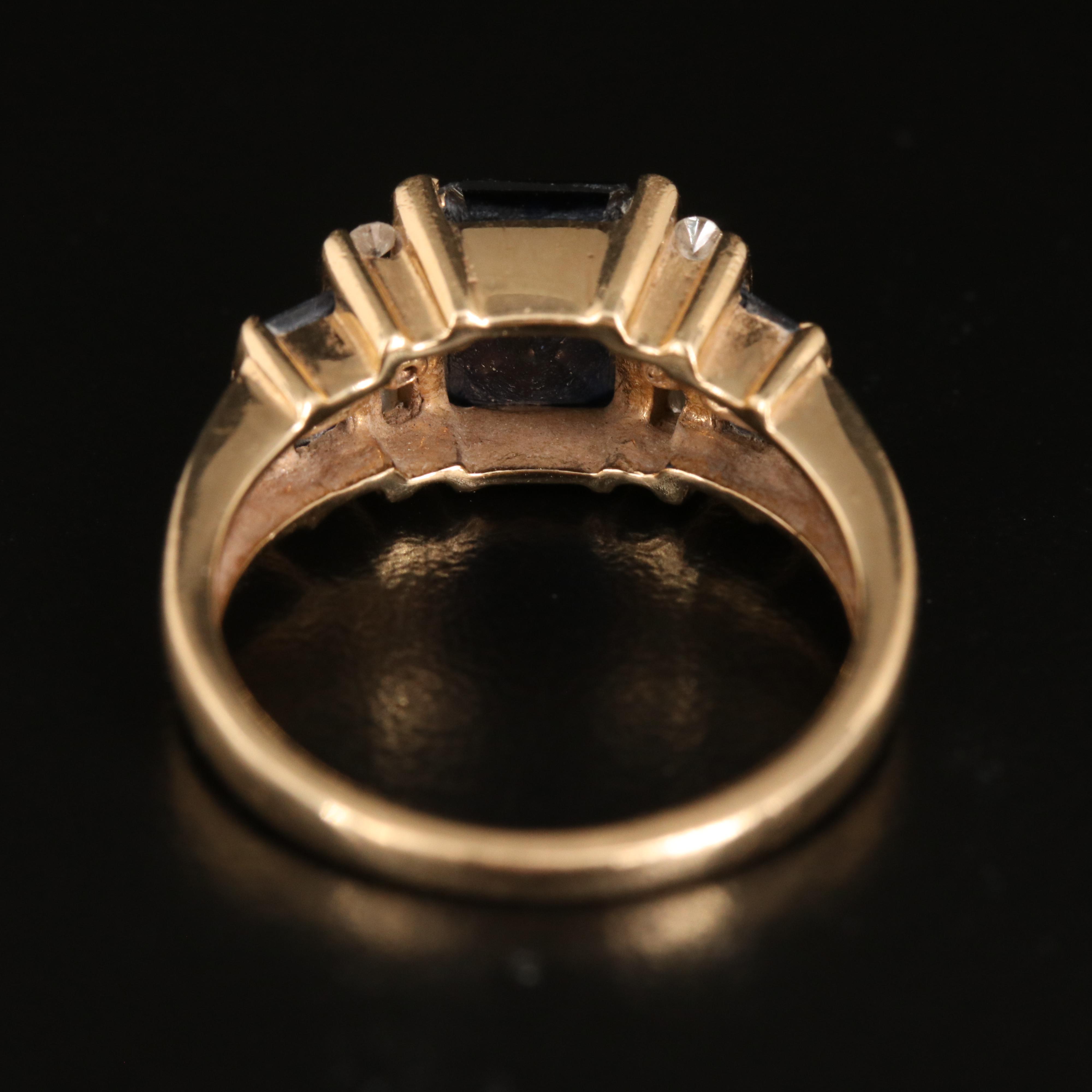 10K Sapphire and Diamond Ring