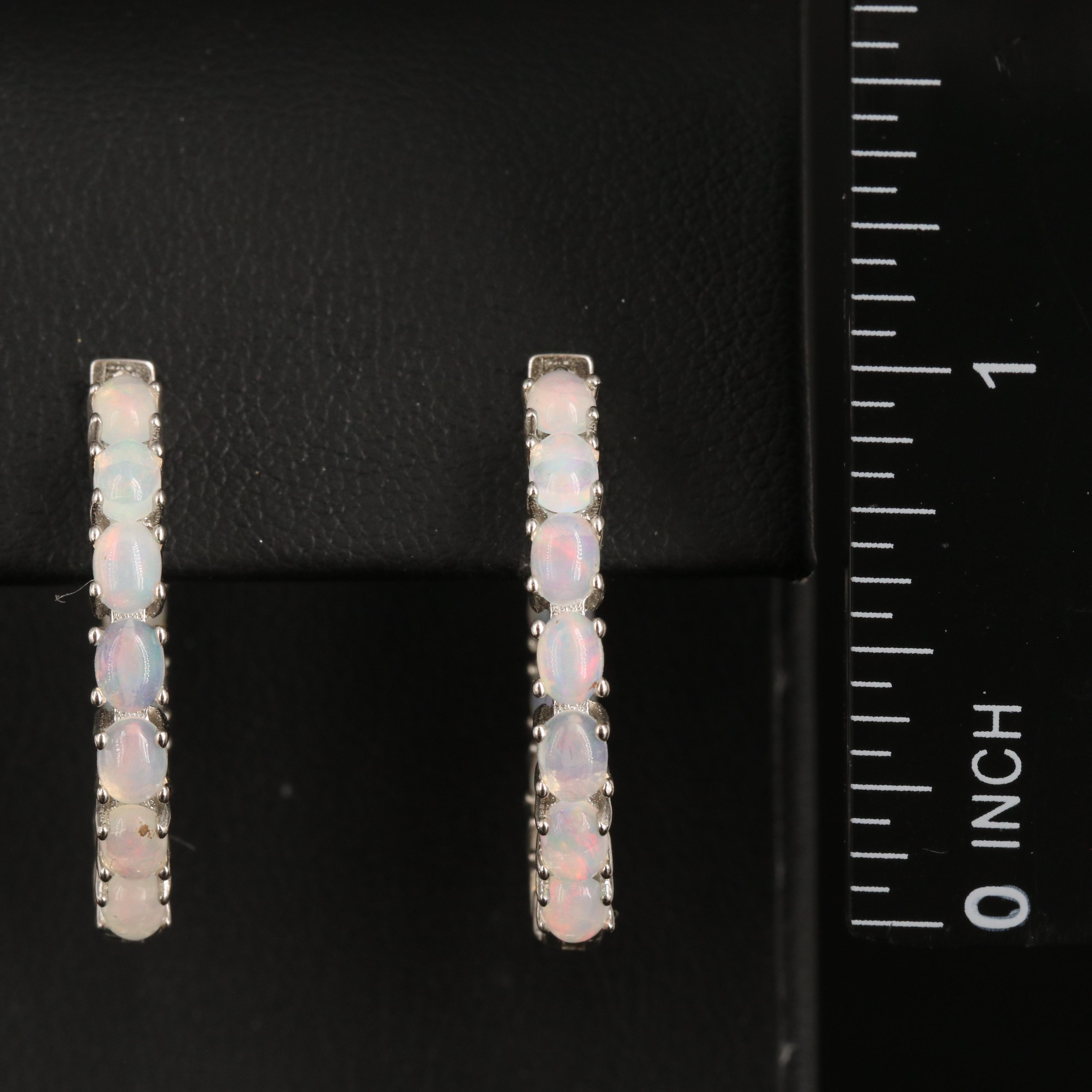 Sterling Opal Inside-Out Hoop Earrings