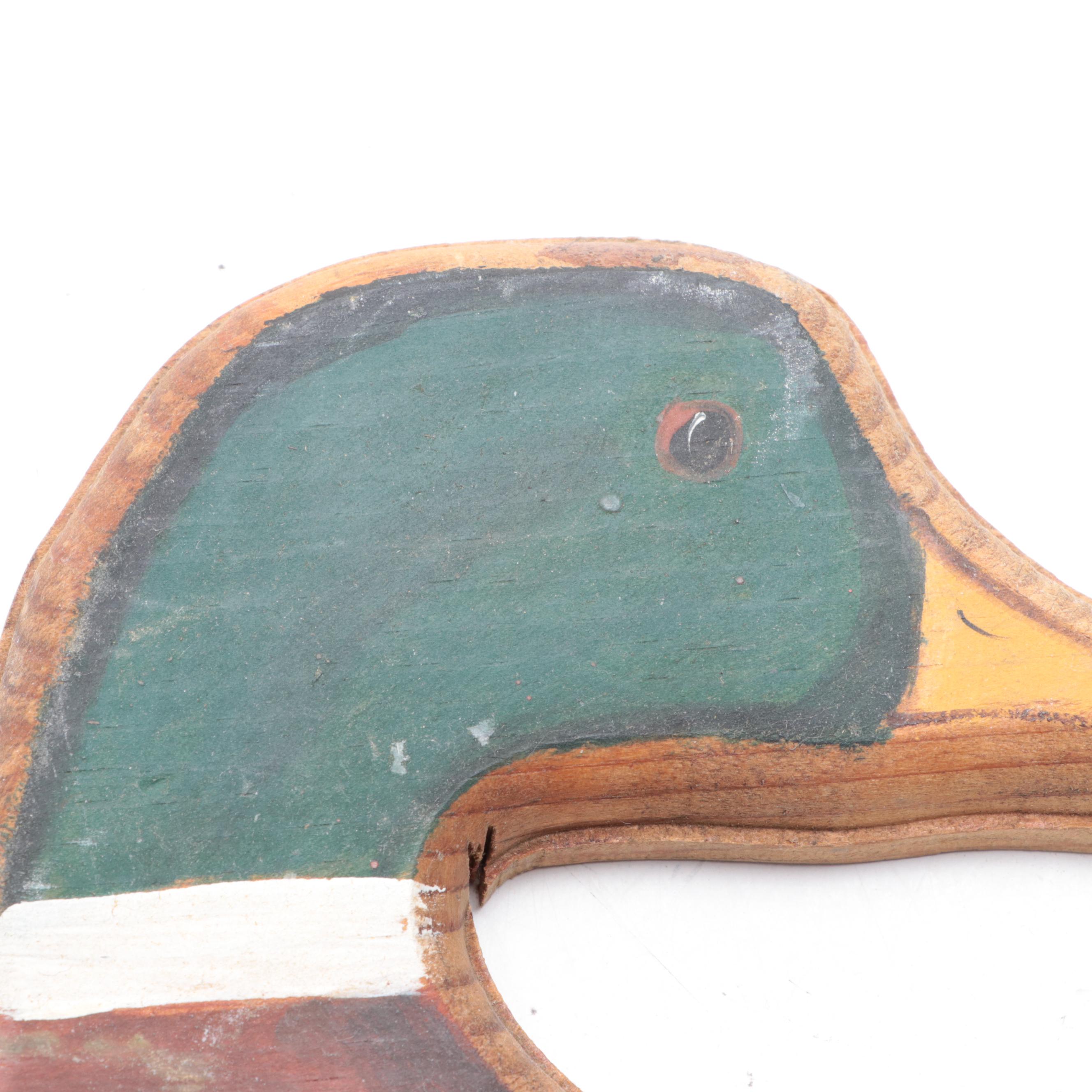 "Duck Hunters" Carved Wood Wall Plaque with Duck Wall Décor