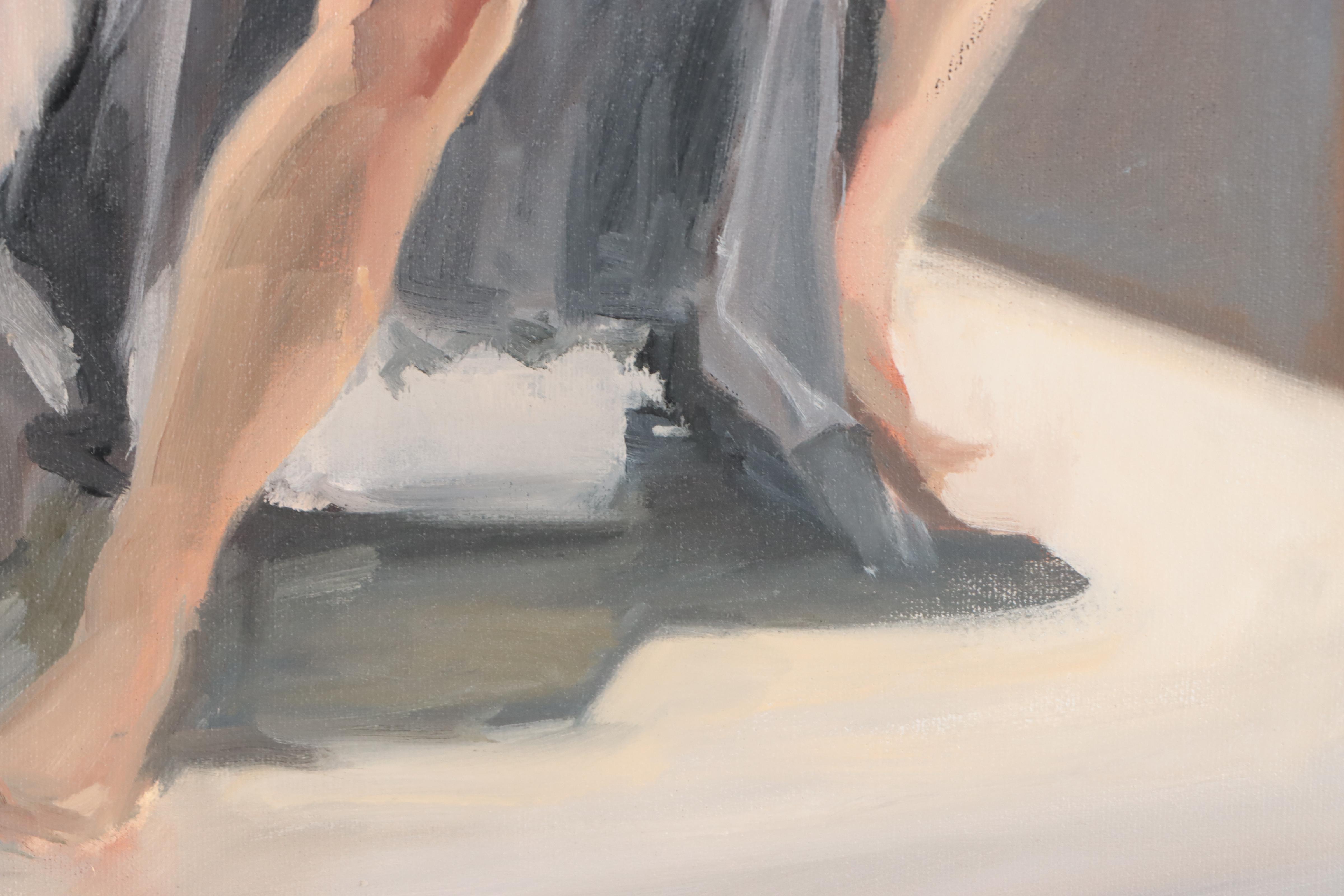 Katrina Halter Figurative Oil Painting of Seated Nude, 1993