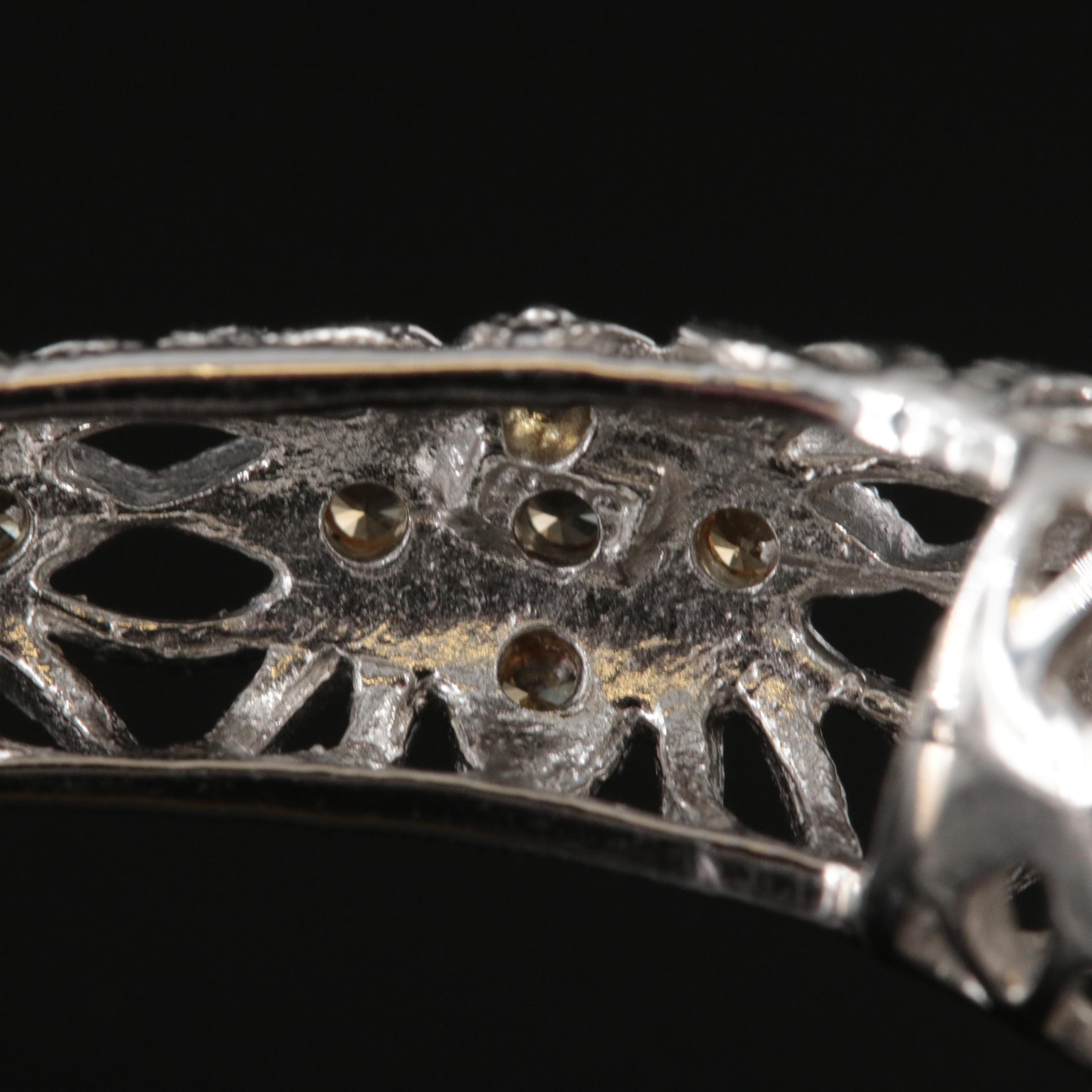 Sterling Pearl and Sapphire Bypass Hinged Bangle