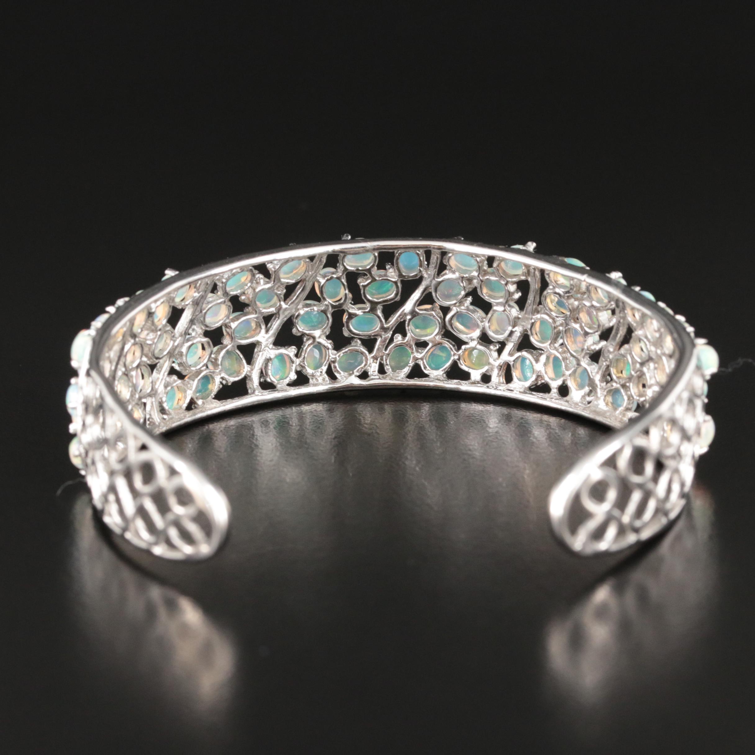 Sterling Opal Openwork Cuff
