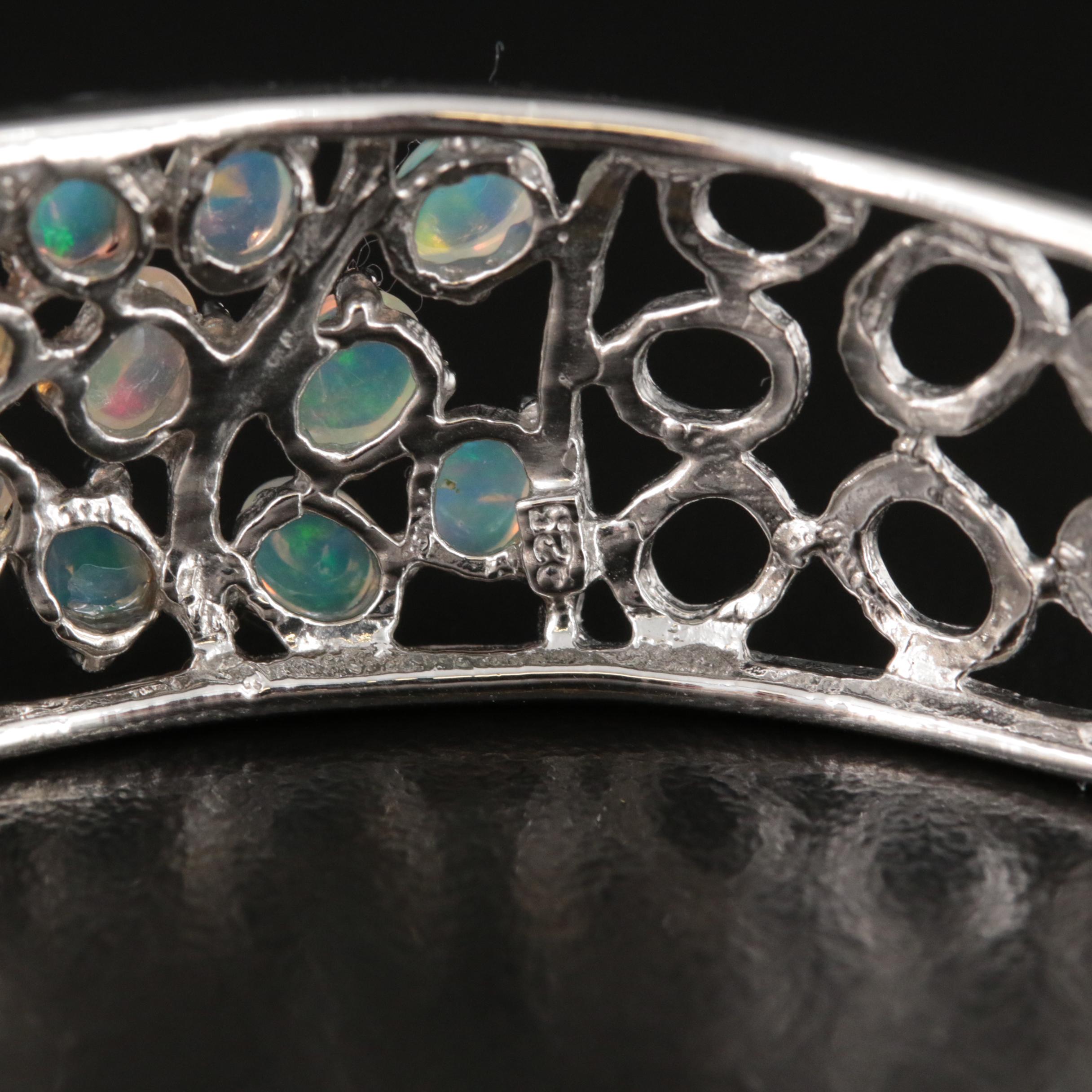 Sterling Opal Openwork Cuff