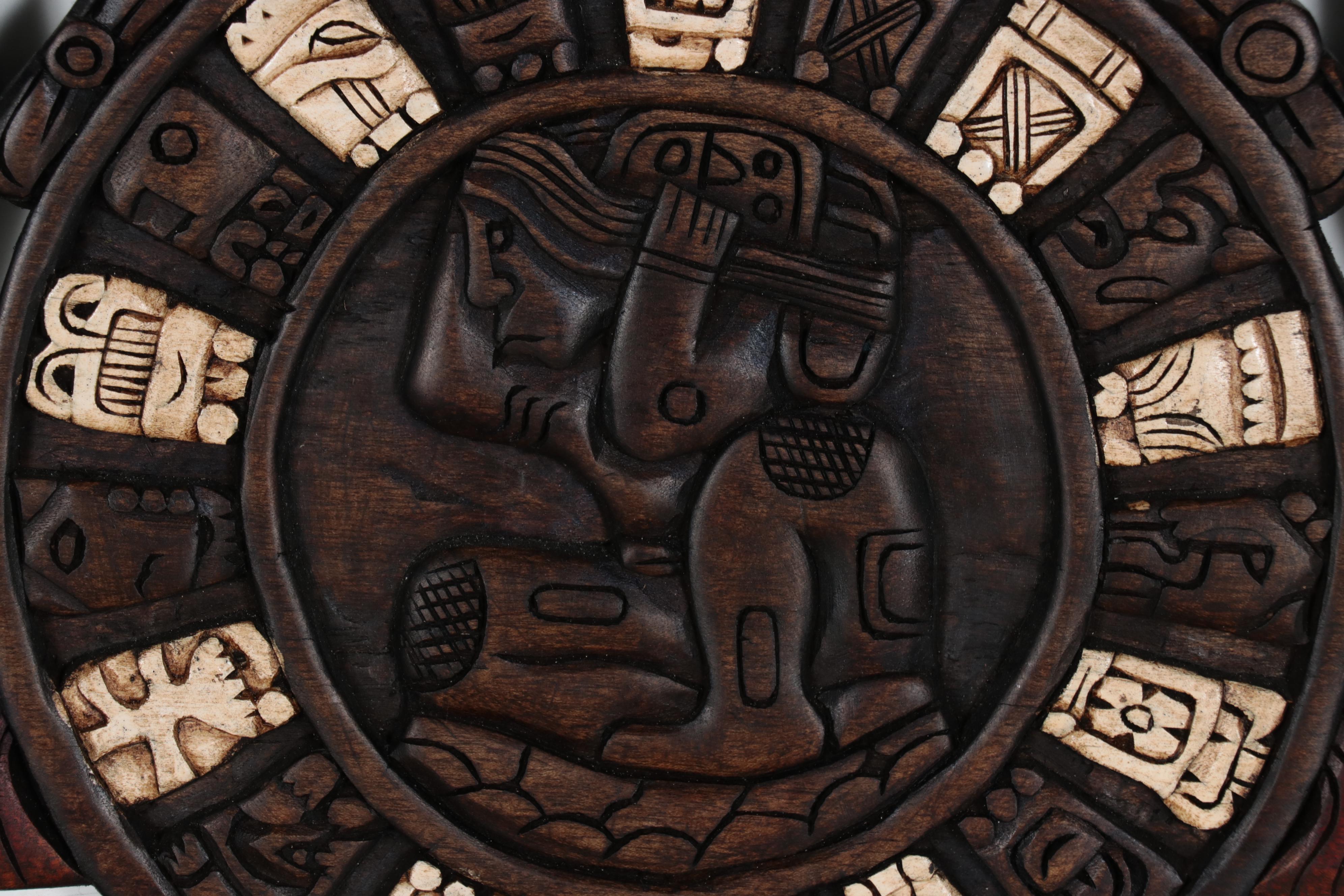 Aztec Style Carved Wood Wall-Hangings