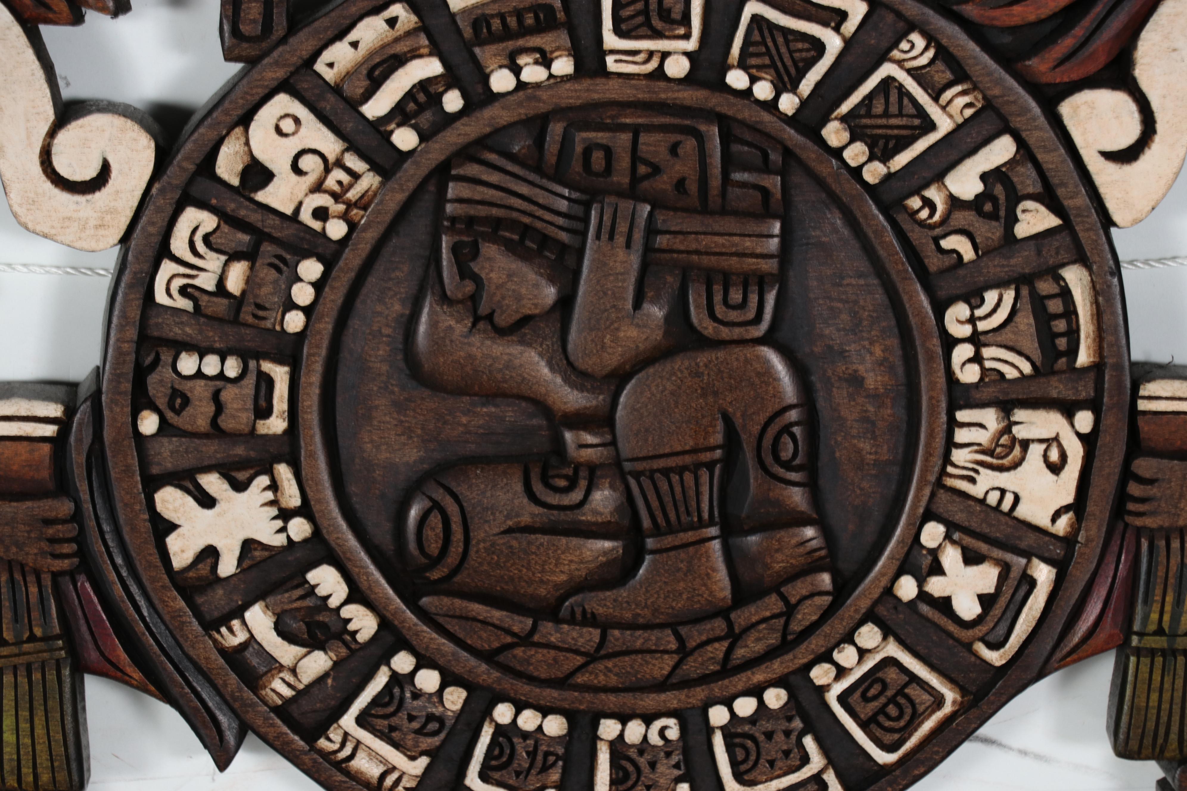 Aztec Style Carved Wood Wall-Hangings