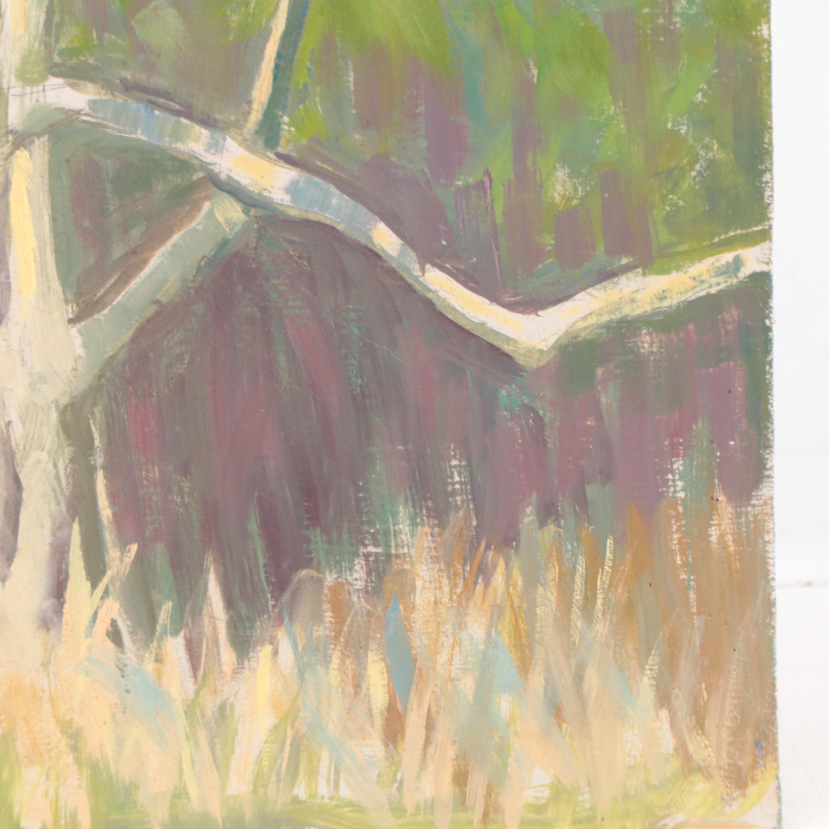 Oil Painting of a Large Tree