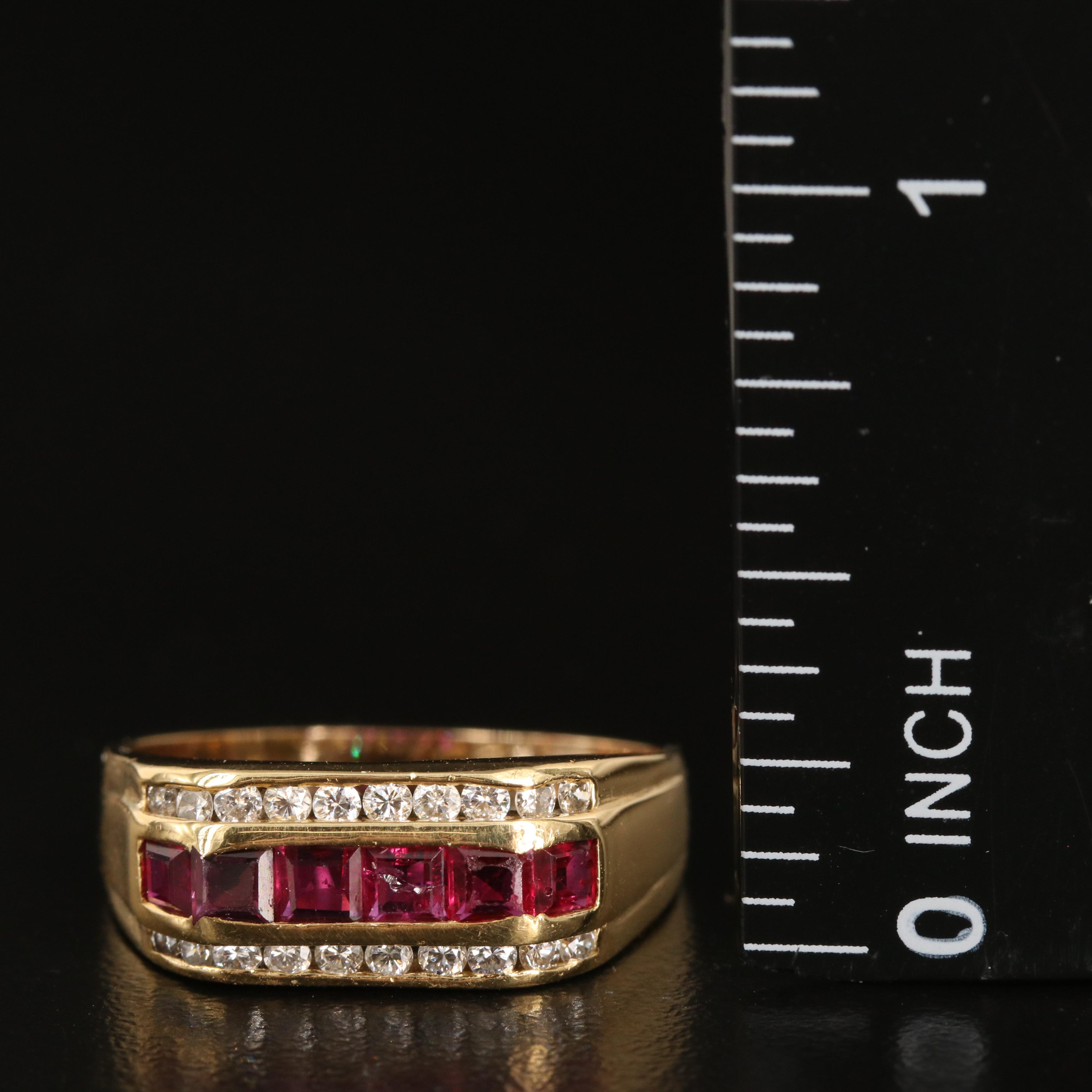 18K and 14K Ruby and Diamond Ring