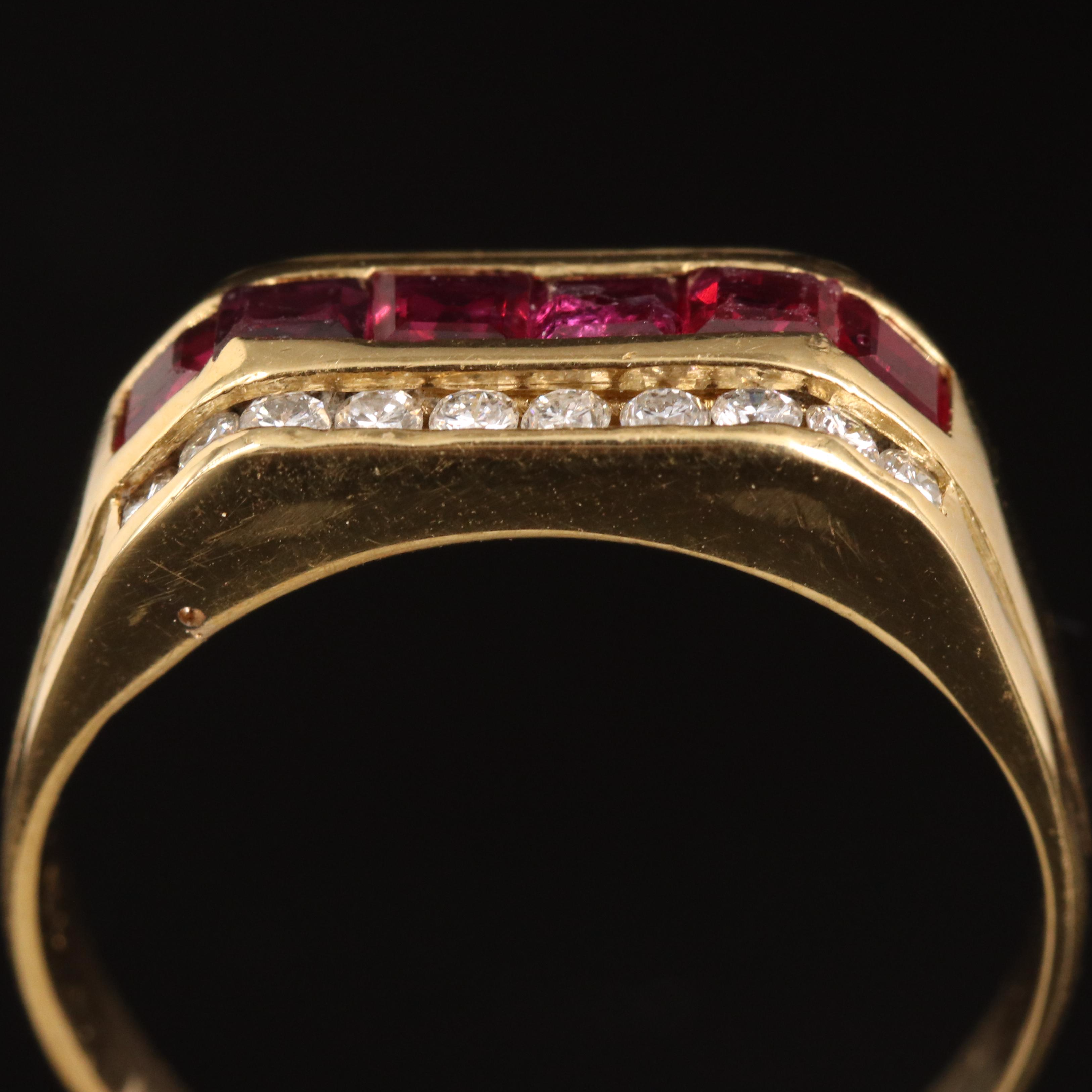 18K and 14K Ruby and Diamond Ring