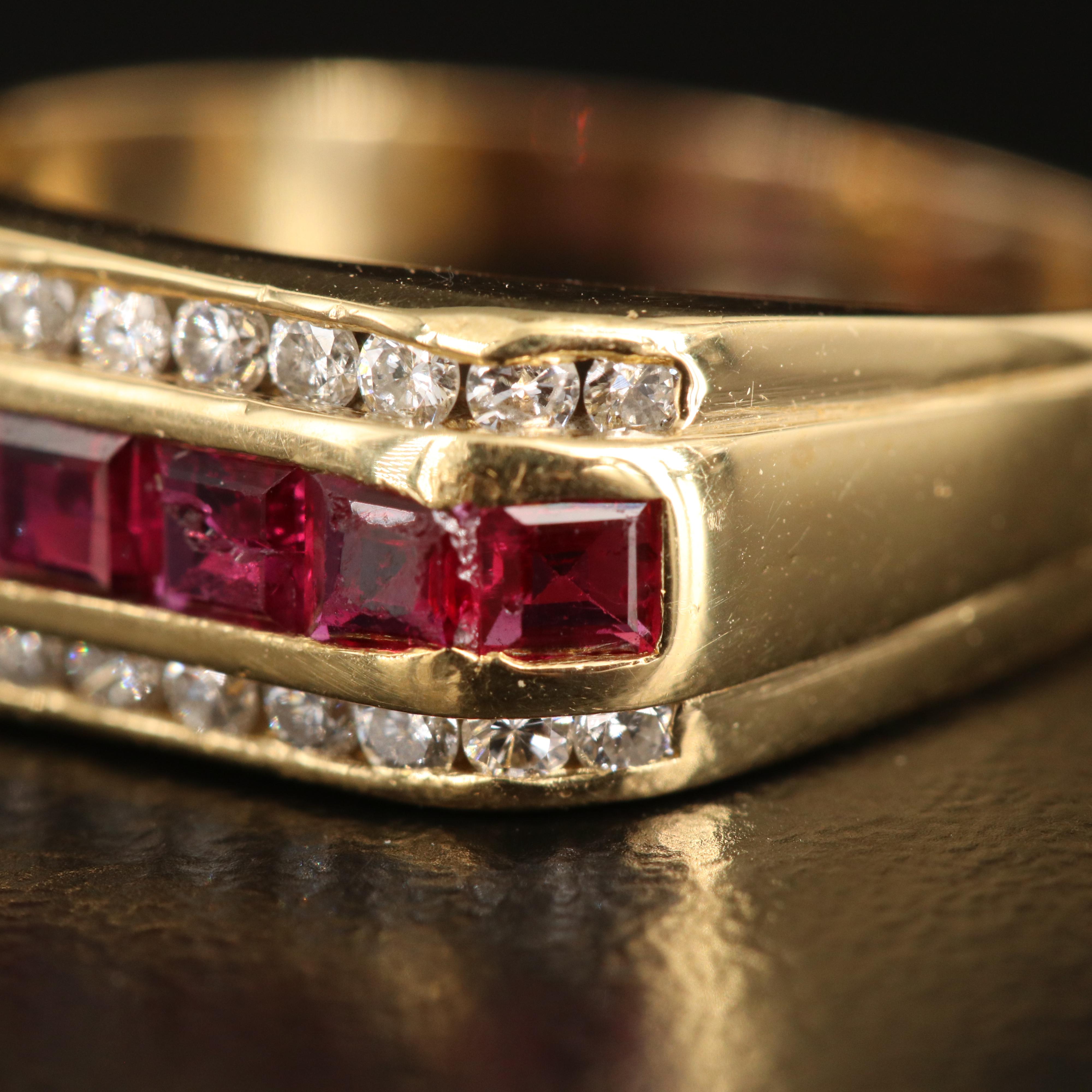 18K and 14K Ruby and Diamond Ring