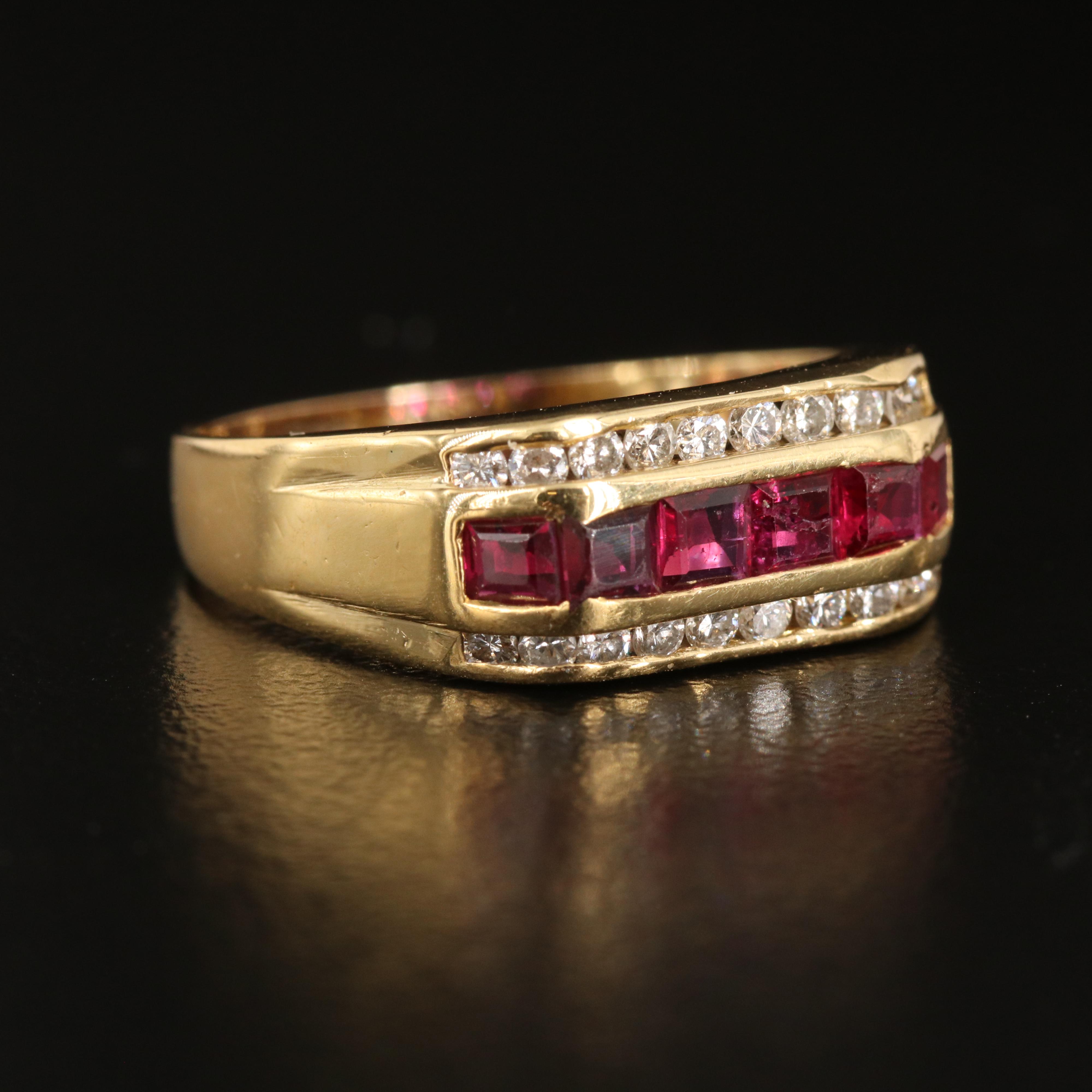 18K and 14K Ruby and Diamond Ring
