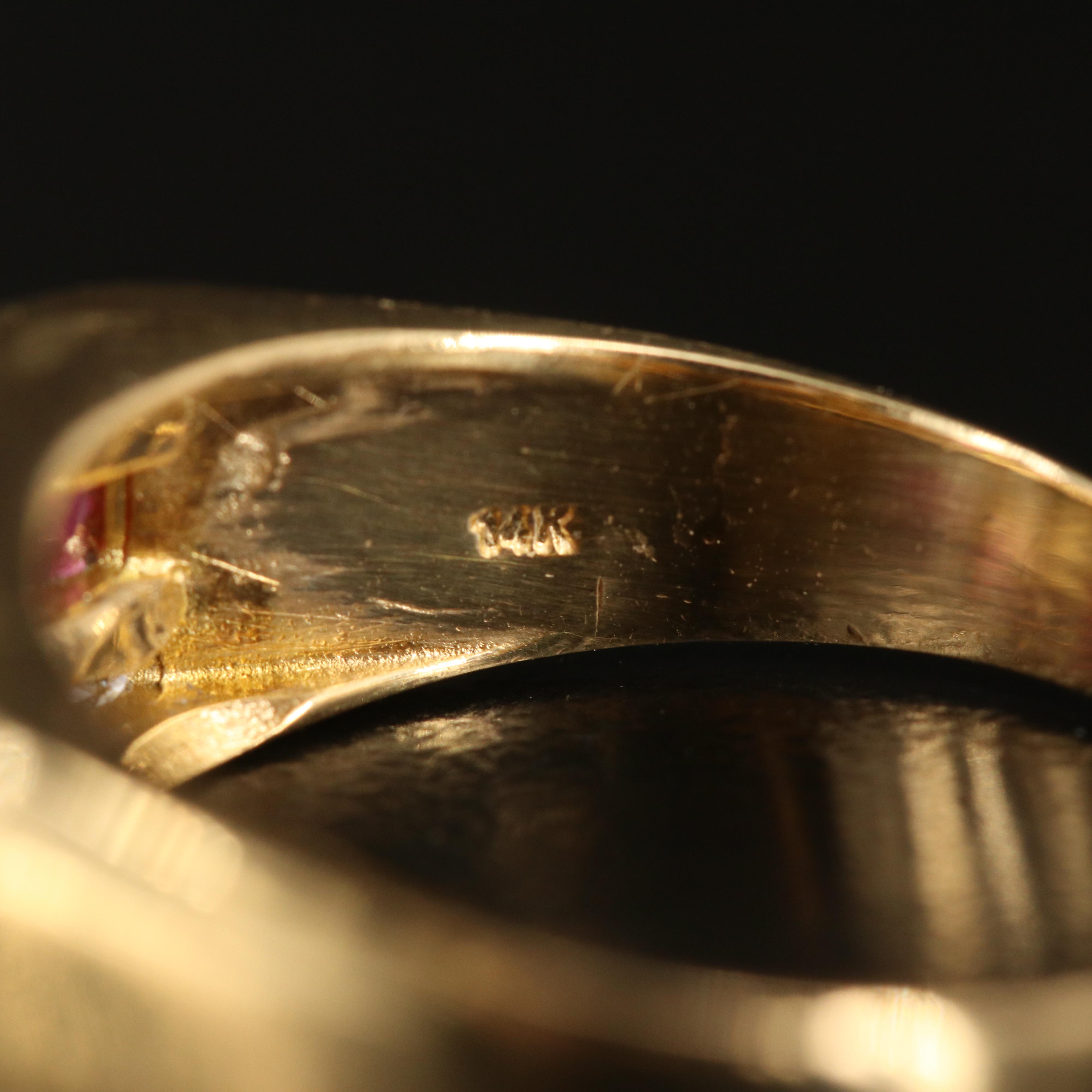 18K and 14K Ruby and Diamond Ring