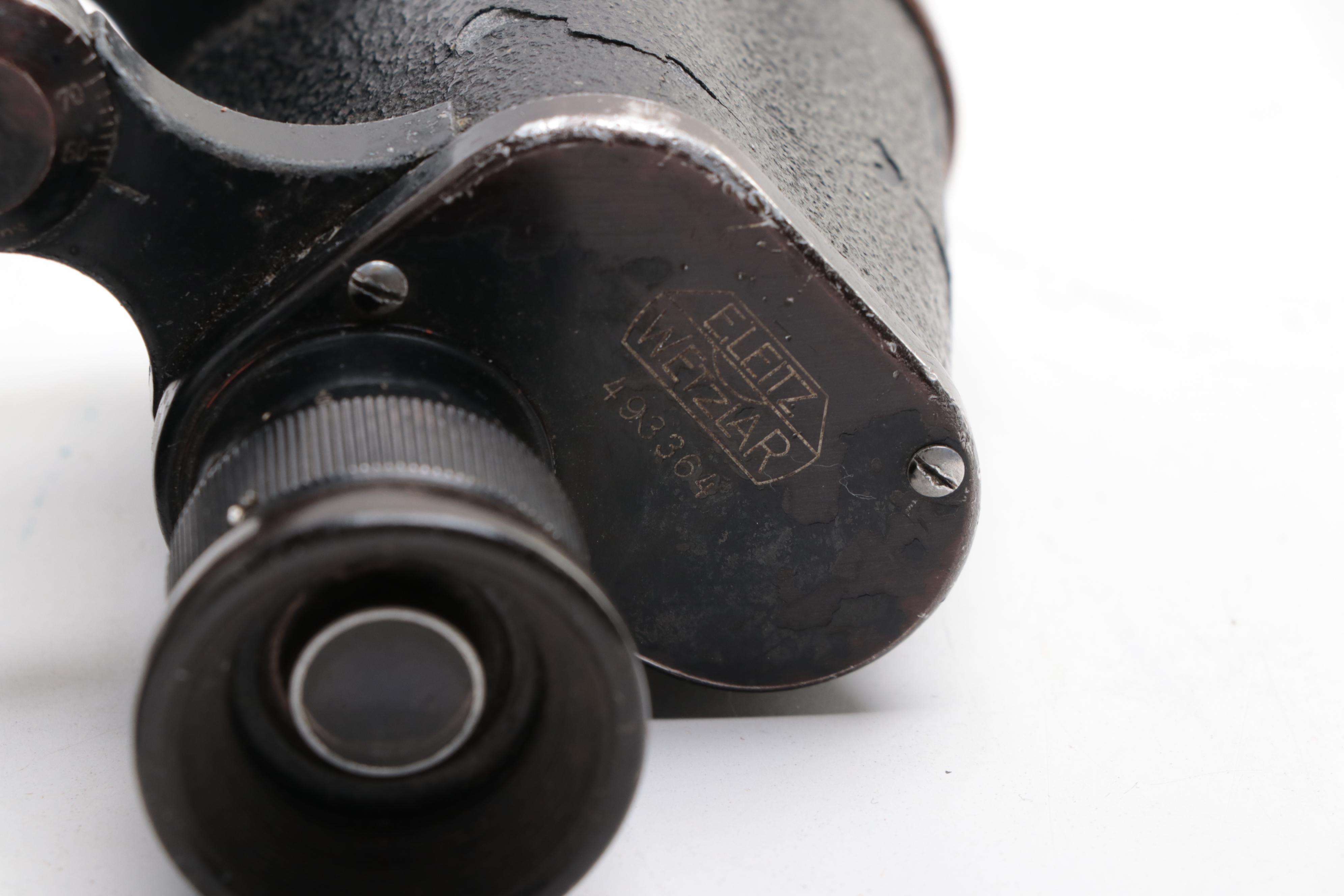 Ernst Leitz Wetzlar BIDOX and Clomont MIMA Binoculars with Leather Cases