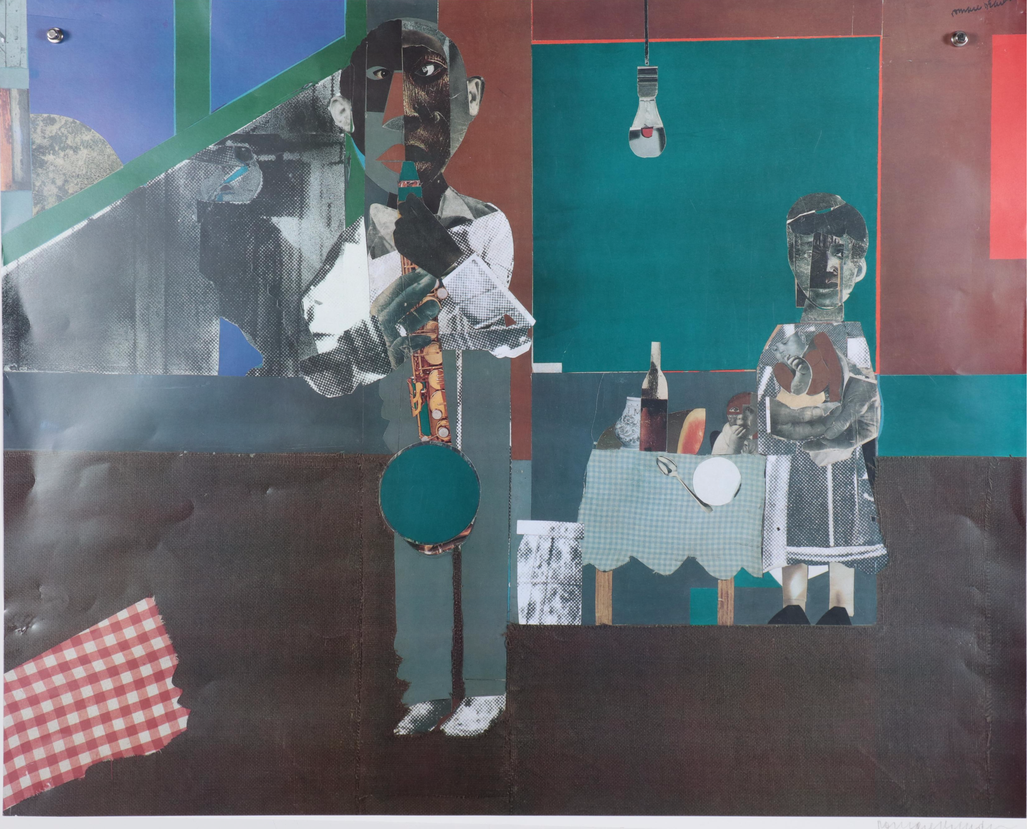 Romare Howard Bearden Offset Lithograph Poster "The Woodshed," Circa 1970