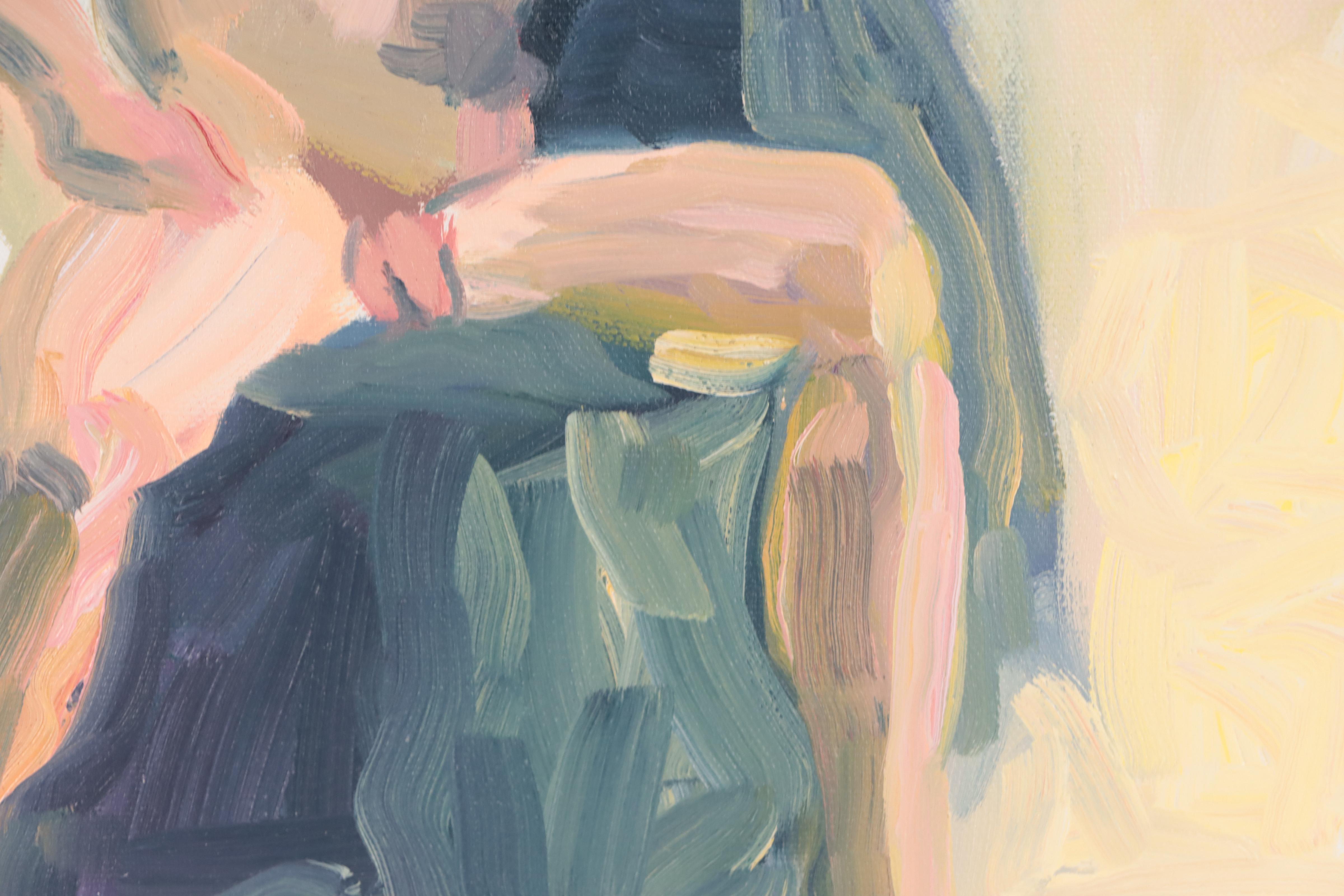 Katrina Halter Figurative Acrylic Painting of Seated Nude, 1991