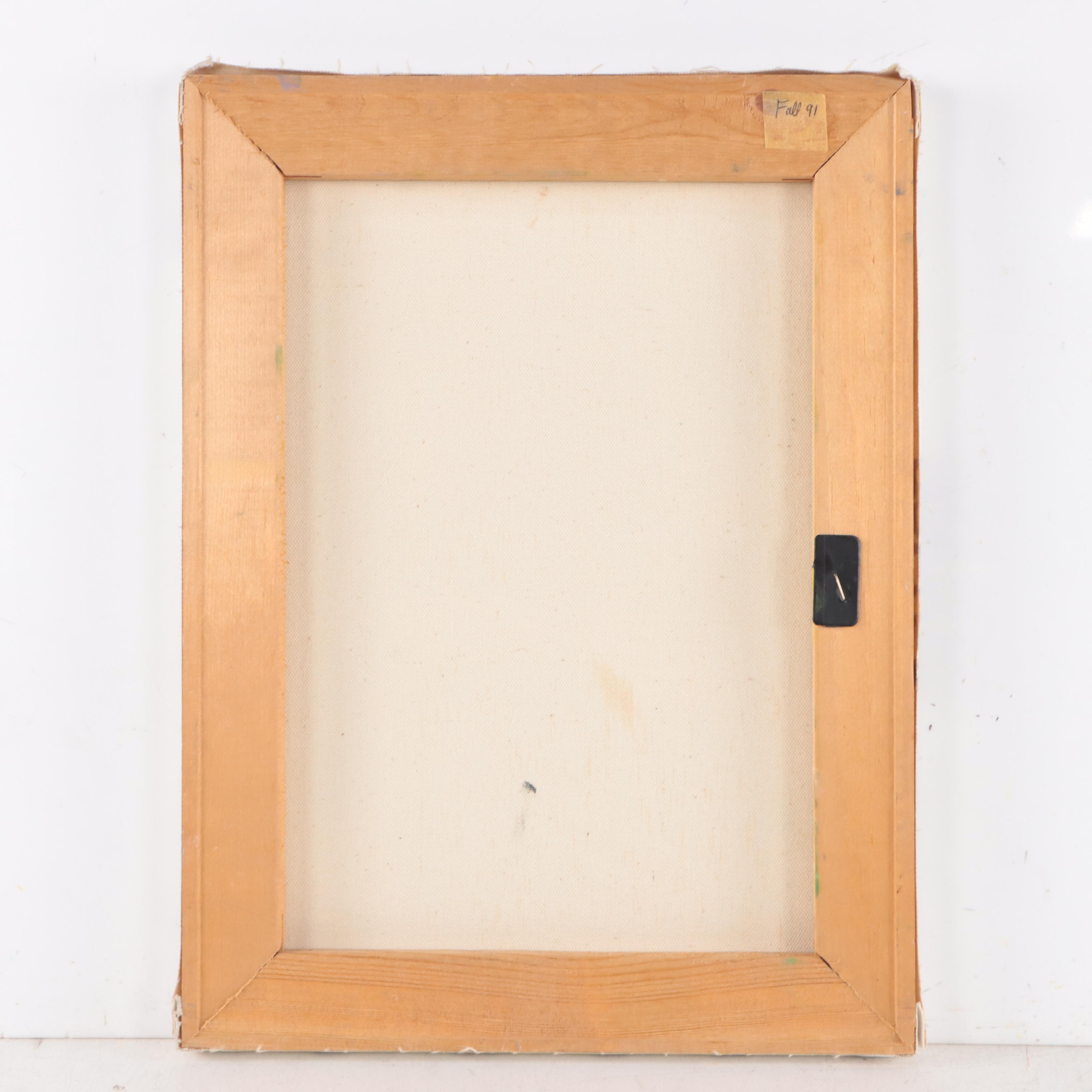 Katrina Halter Figurative Acrylic Painting of Seated Nude, 1991