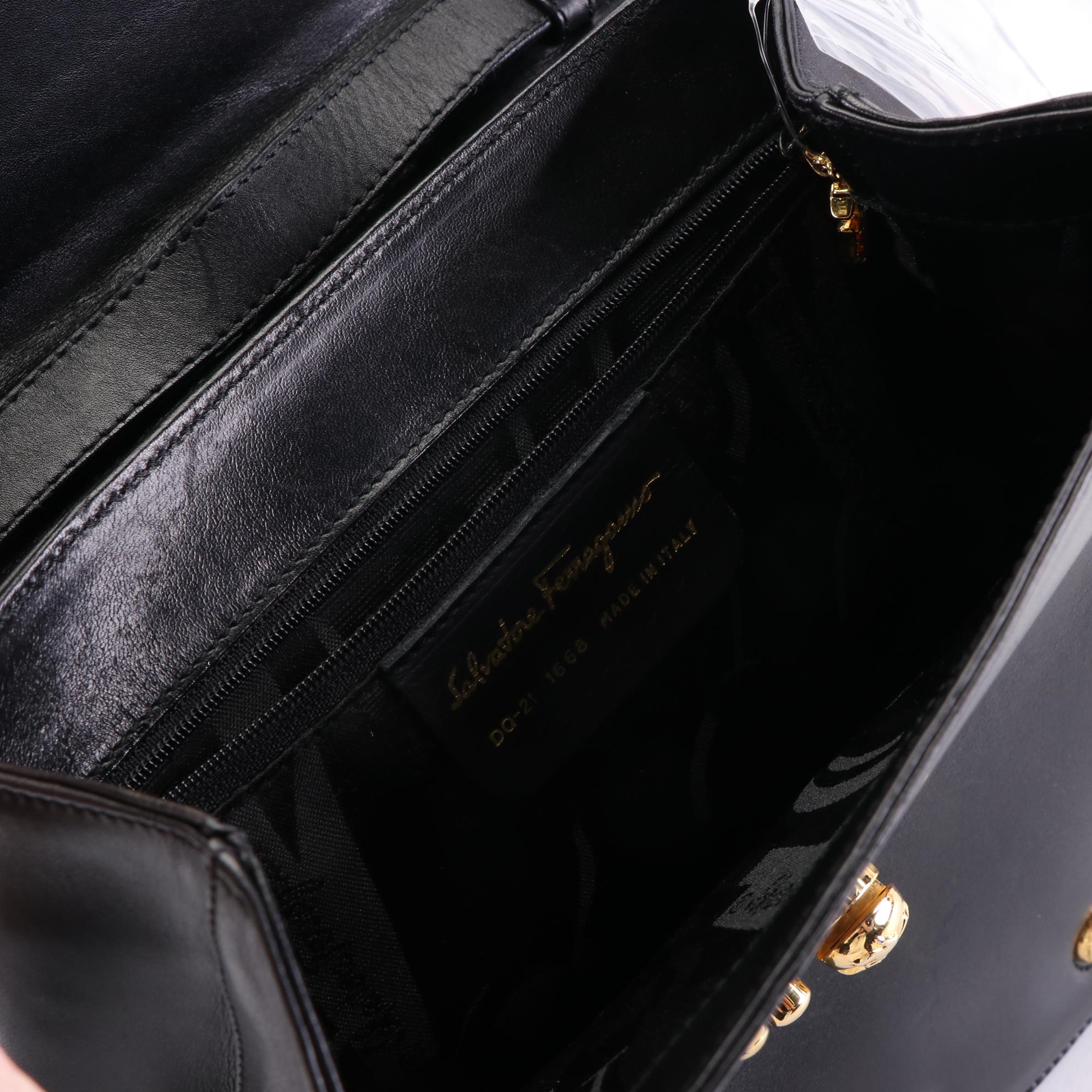 Salvatore Ferragamo Studded Leather Flap Lock Bag