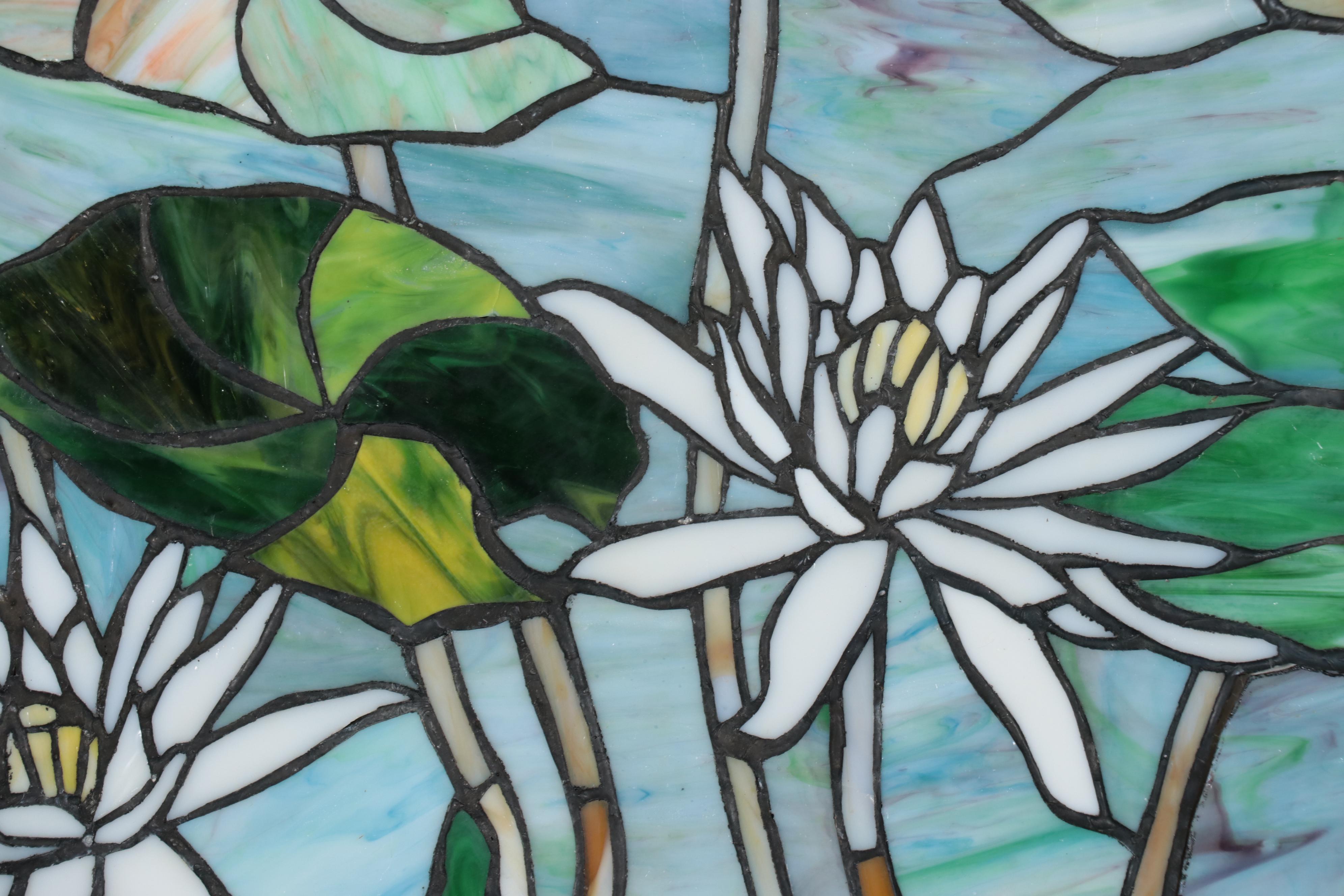 Floral Slag Glass Wall-Hanging