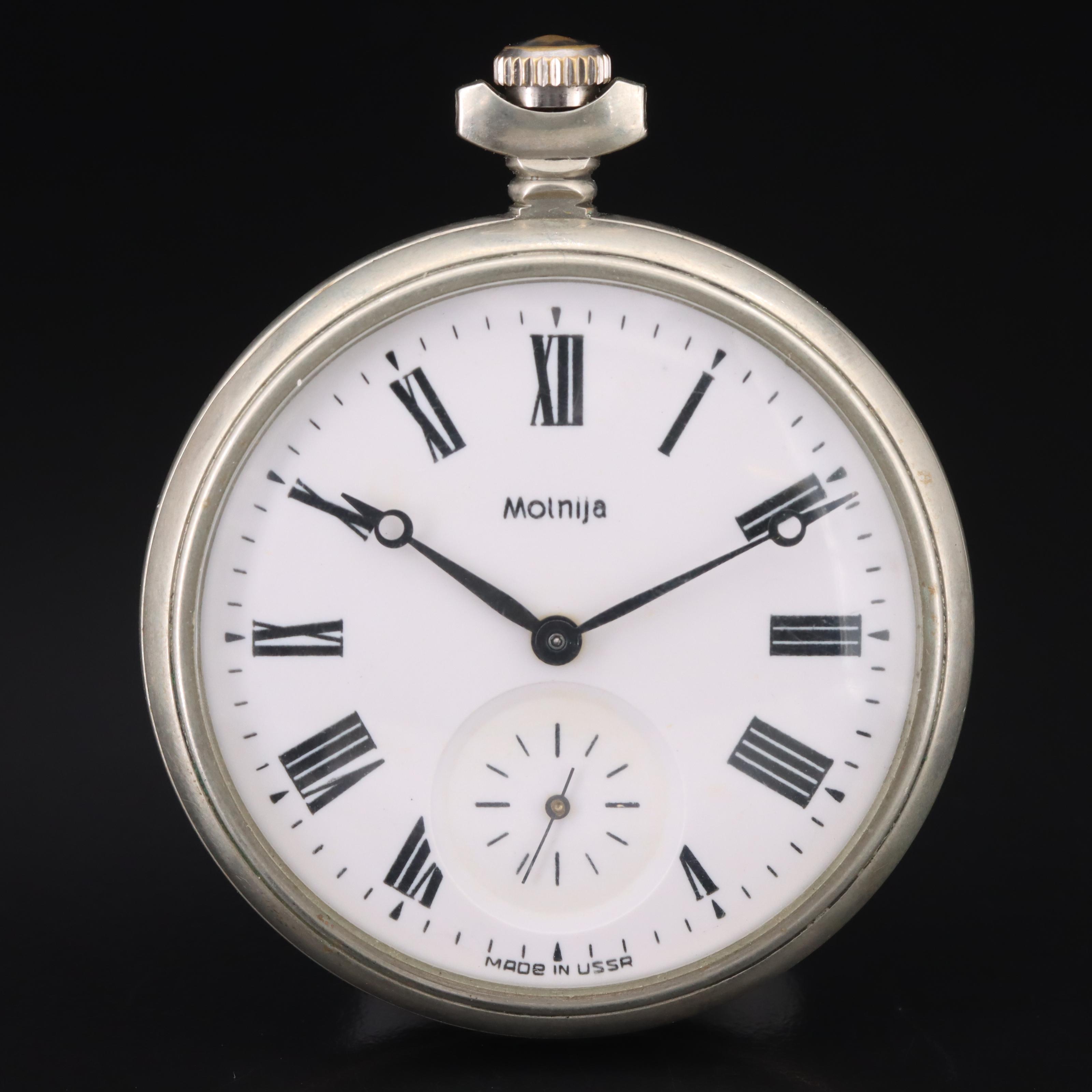 Soviet Era Molnija Zodiac Pocket Watch