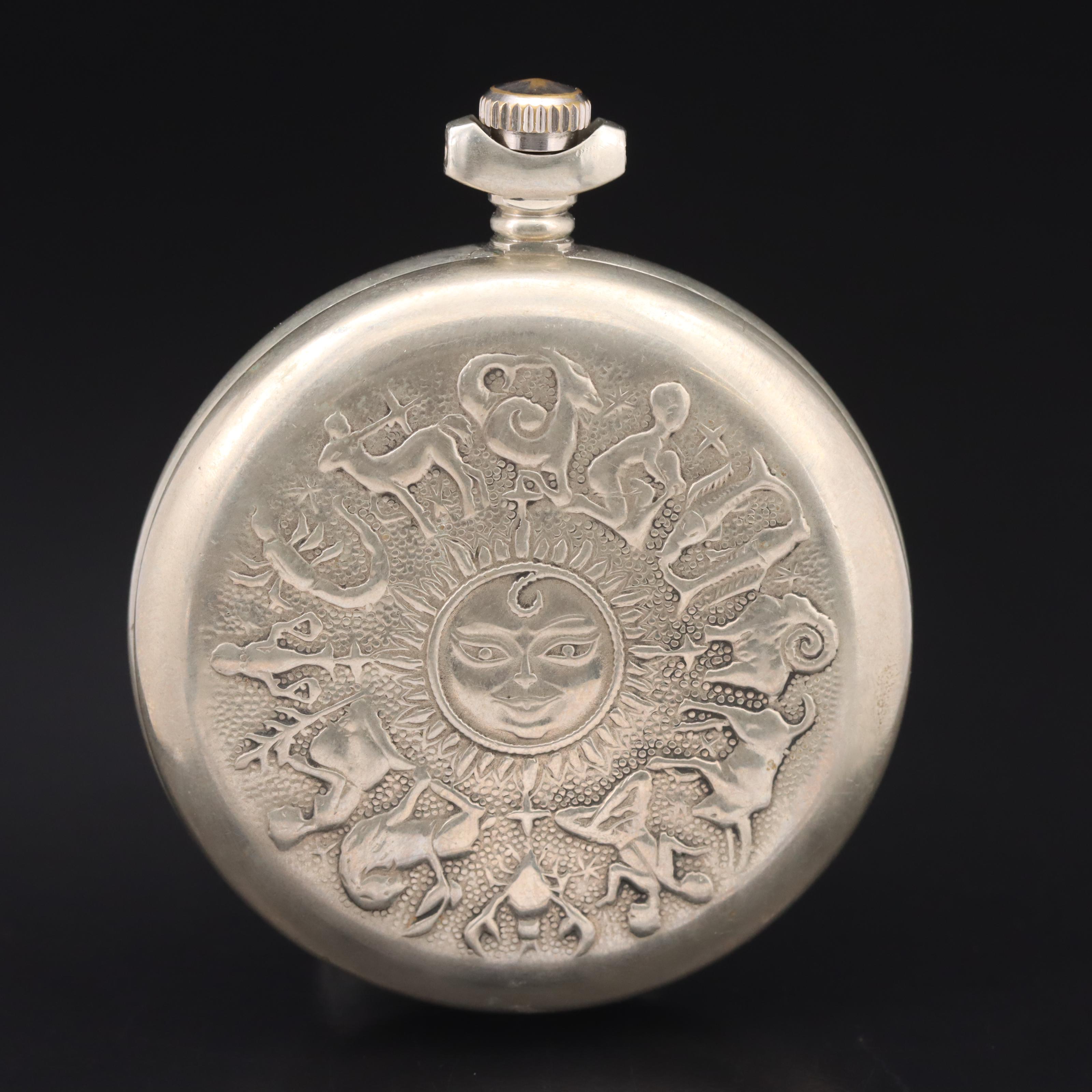 Soviet Era Molnija Zodiac Pocket Watch