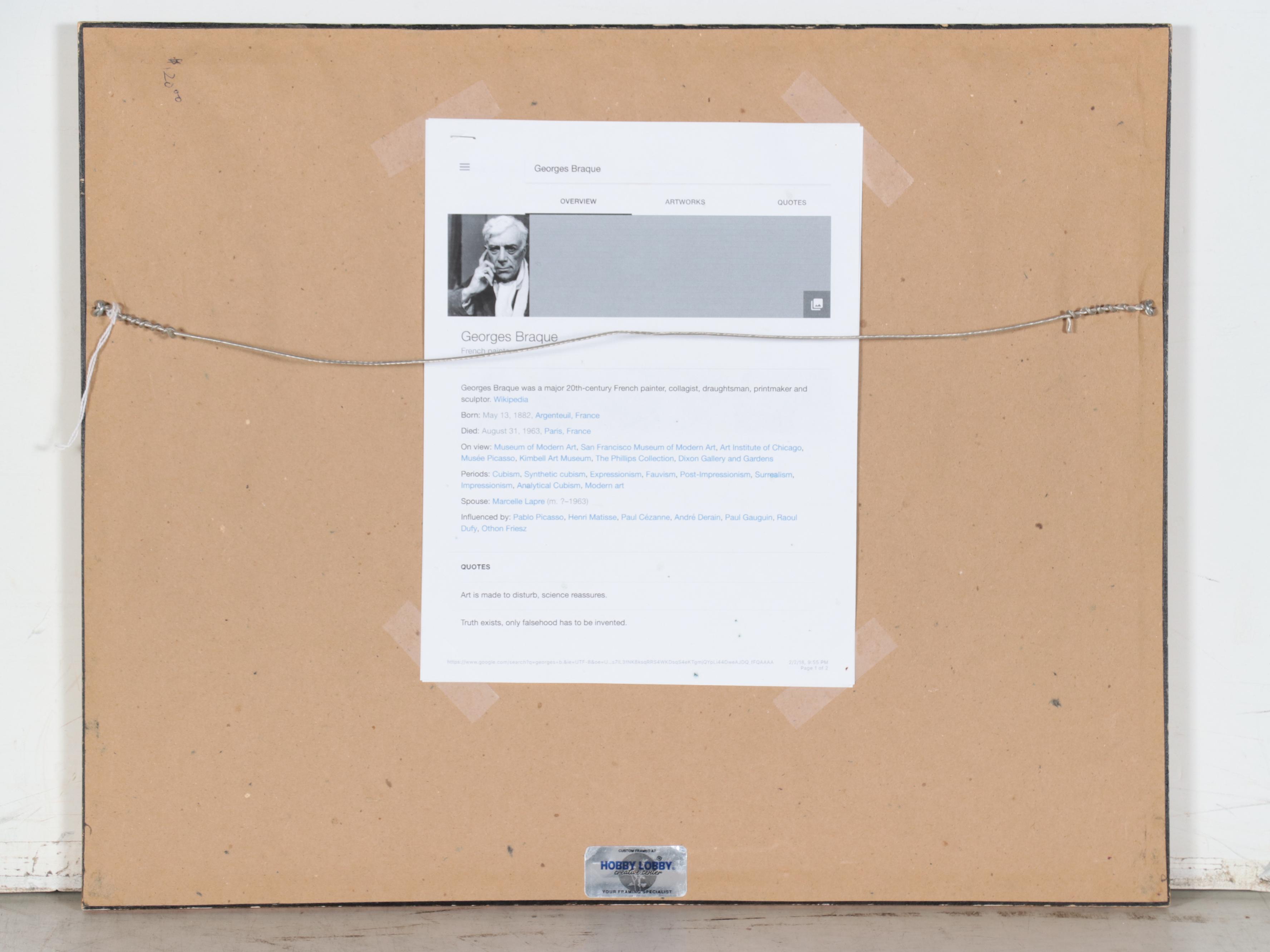 Offset Lithograph After Georges Braque of Paris, 21st Century