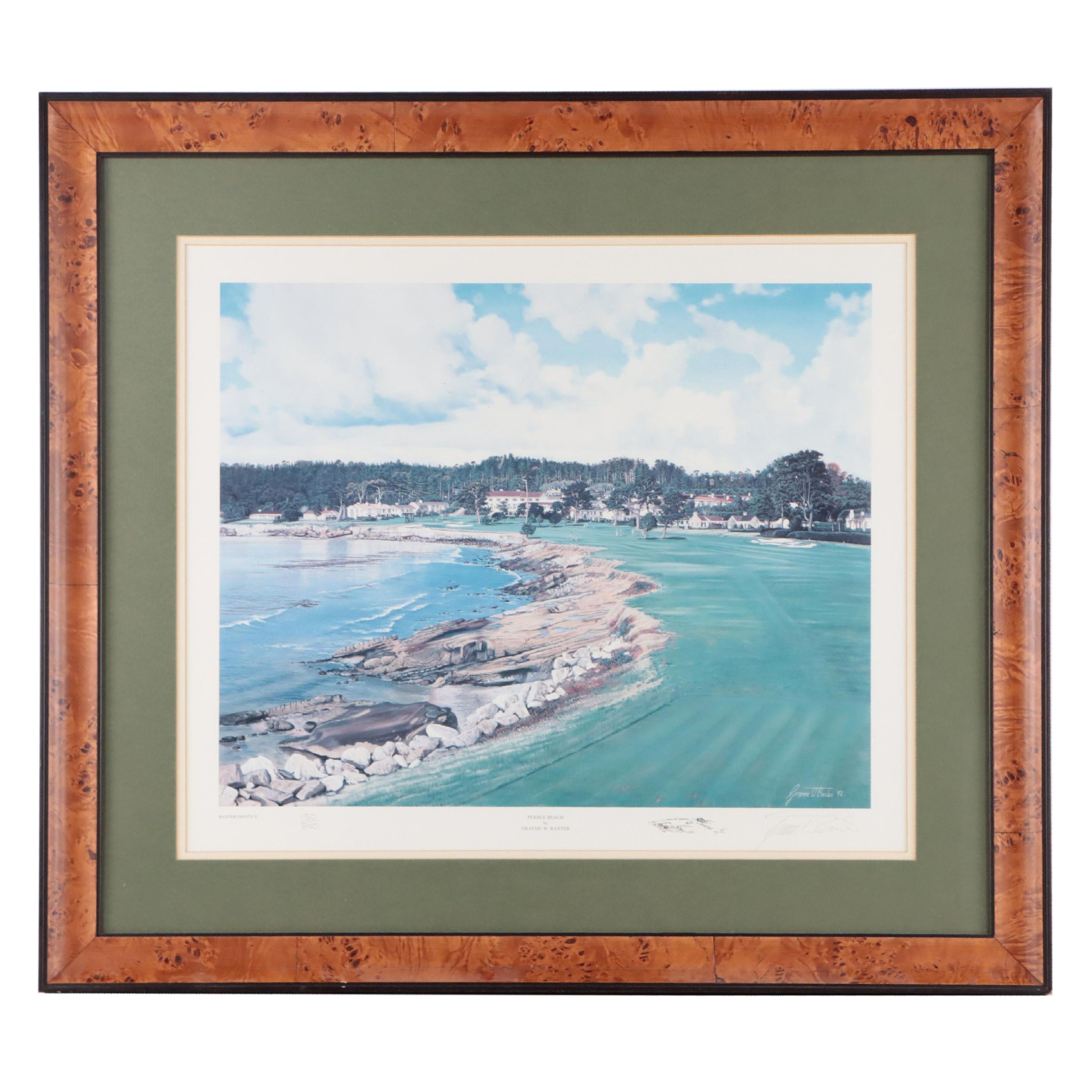 Graeme W. Baxter Offset Lithograph "Pebble Beach," Late 20th Century