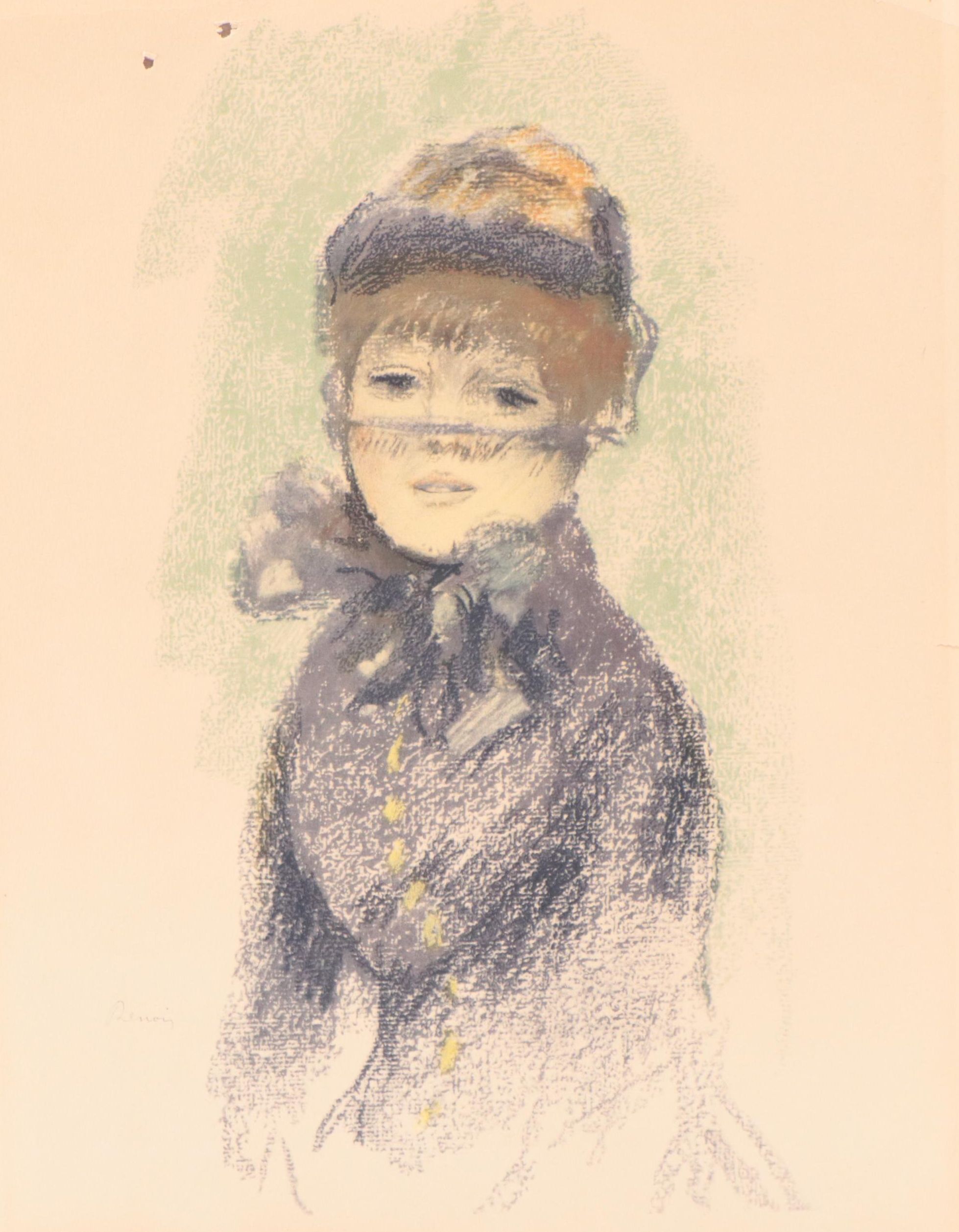 Halftone After Pierre-Auguste Renoir "Young Woman With A Veil"