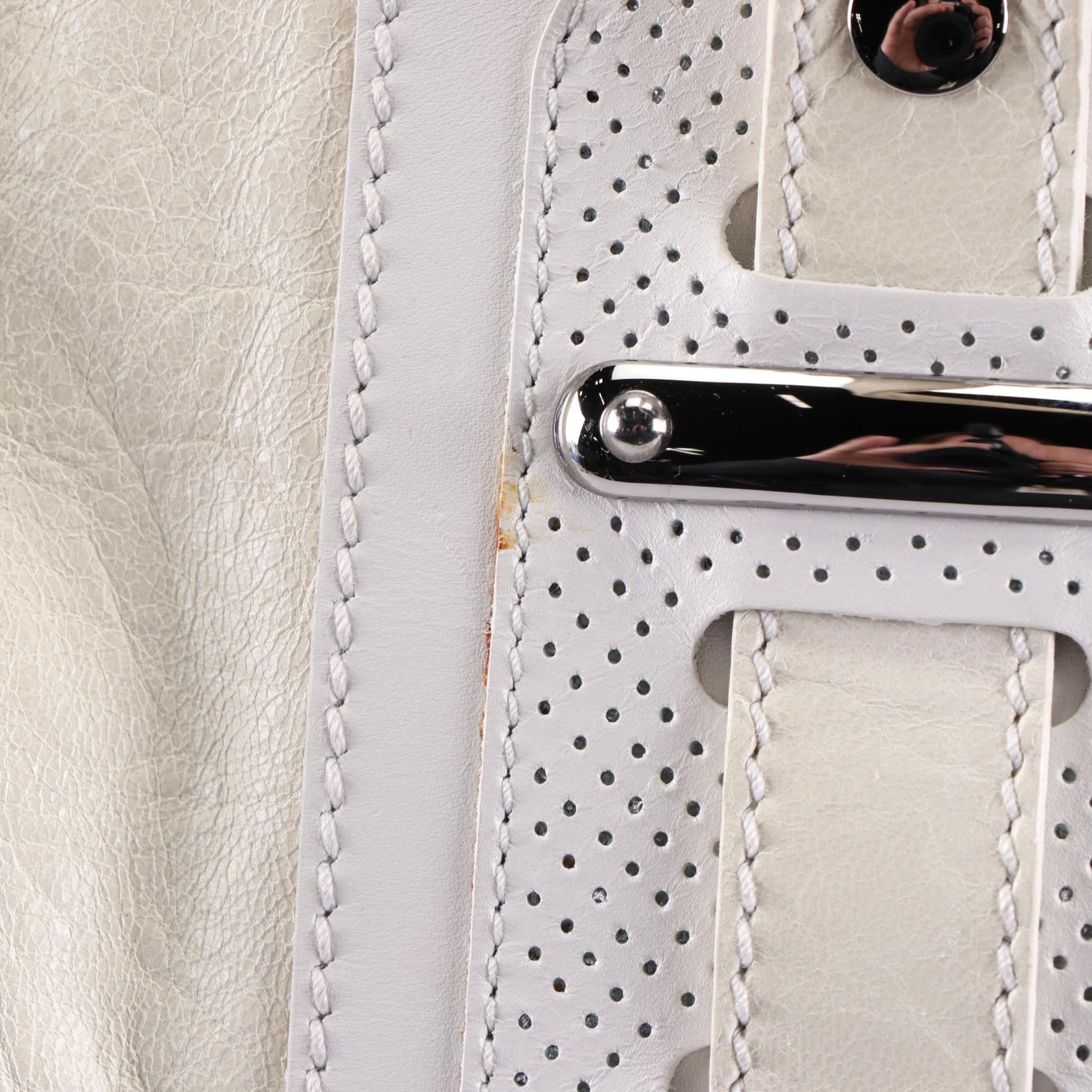 Balenciaga Perforated Hook Tote in Praline Agneau Leather