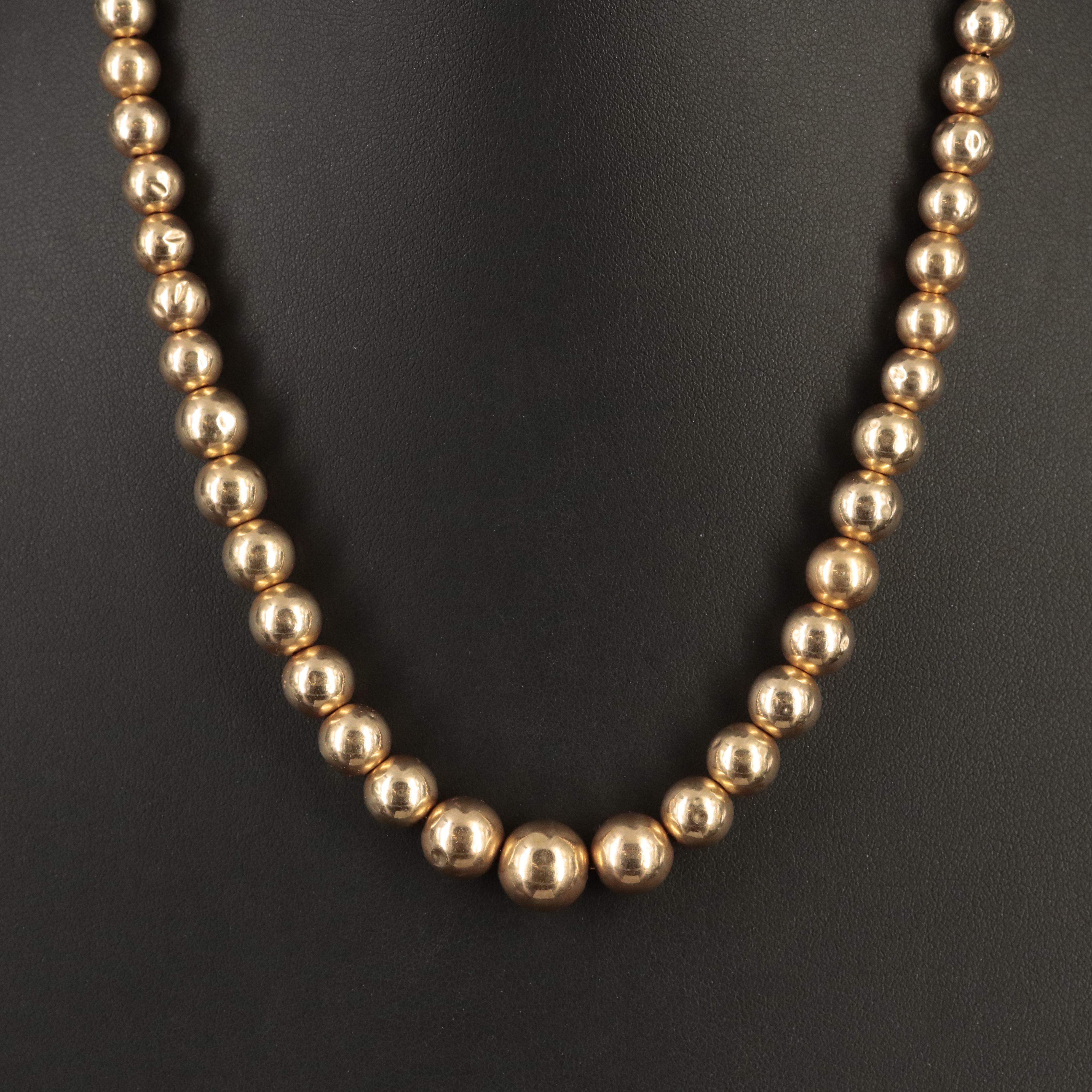 14K Graduated Beaded Necklace